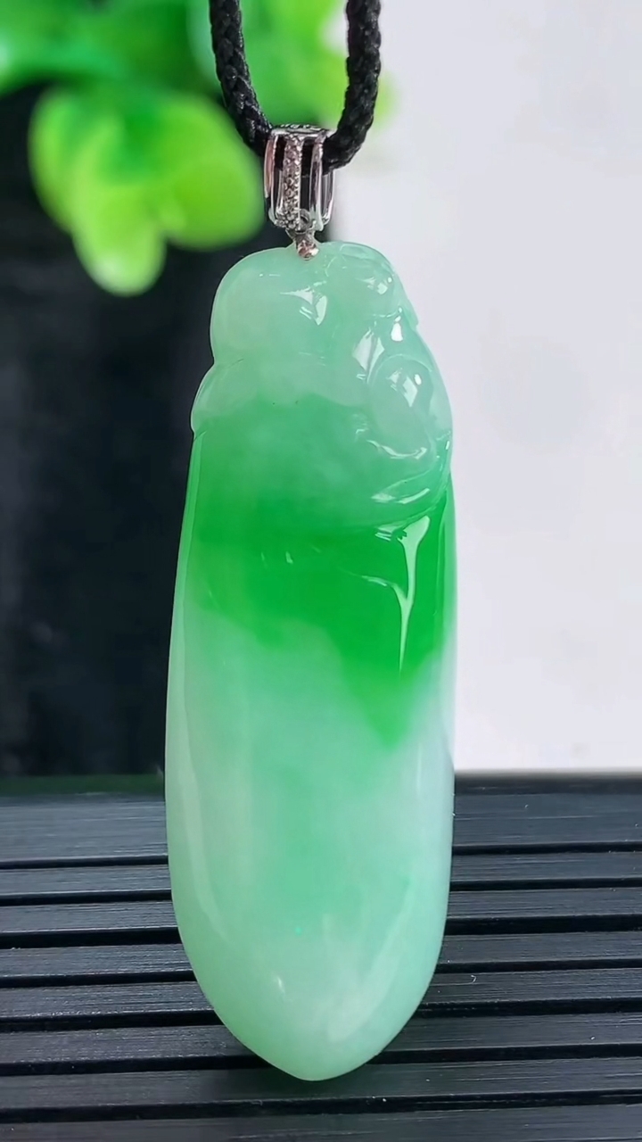 天然A货翡翠福瓜吊坠，尺寸39.5-14-8.5重量:9.15g
3月30日