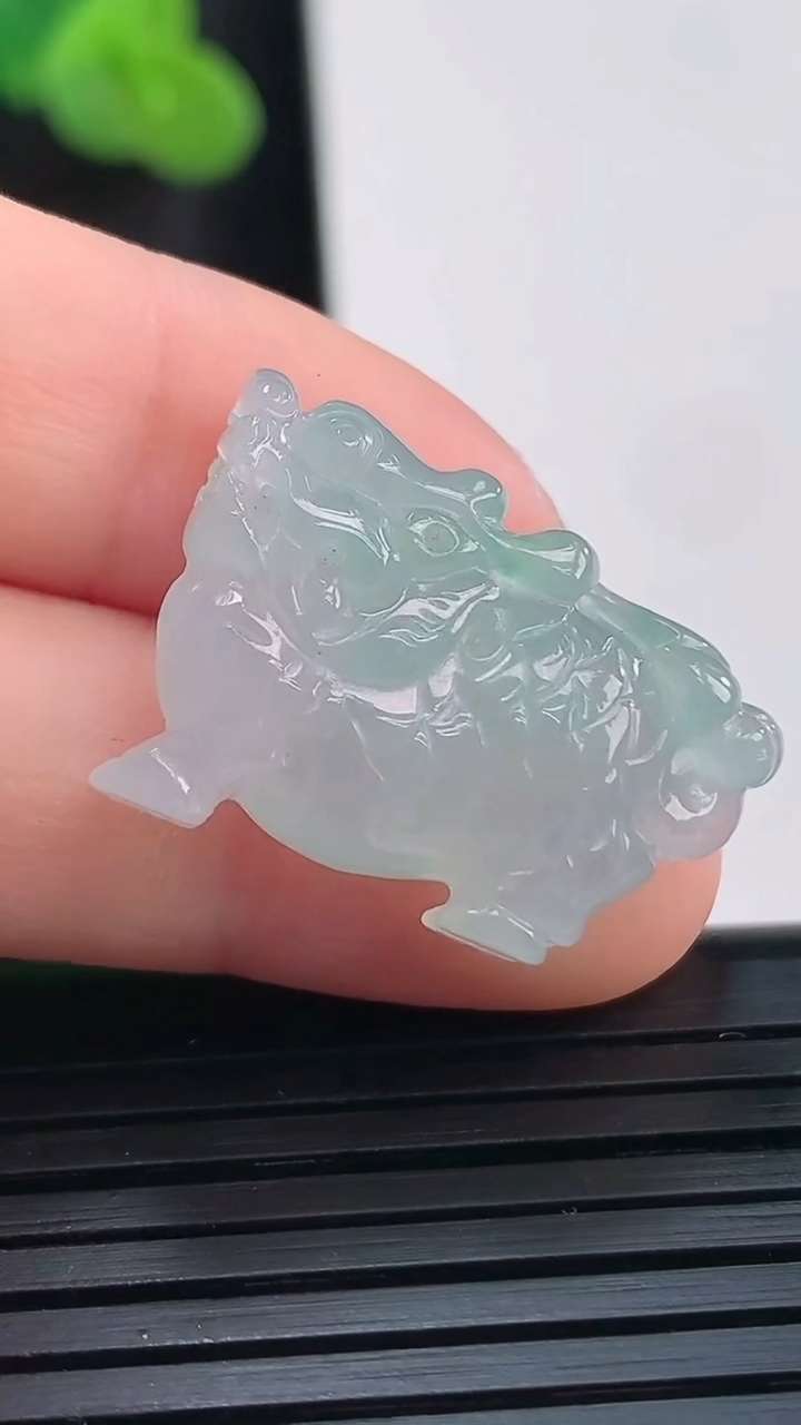 天然A货翡翠麒麟吊坠，尺寸24-17-7重量:5.39g
3月30日