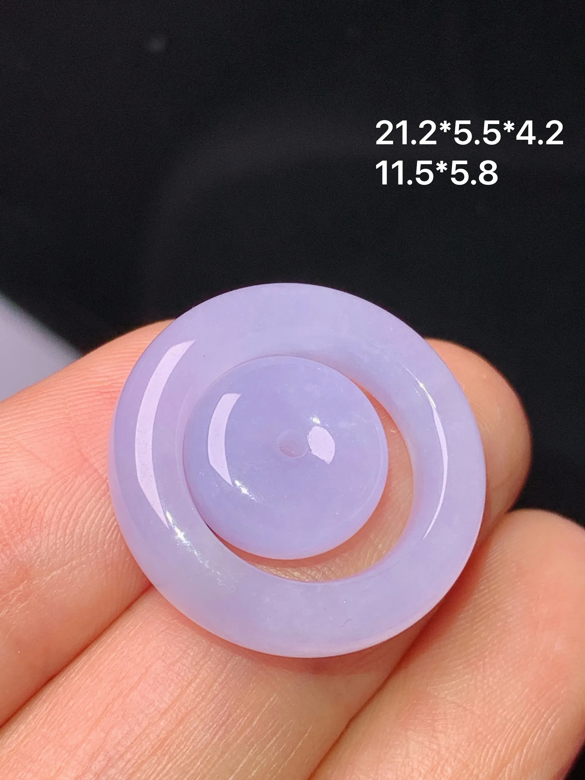 紫罗兰子母扣吊坠 玉质细腻 水润亮眼 整体尺寸21.2*5.5*4.2