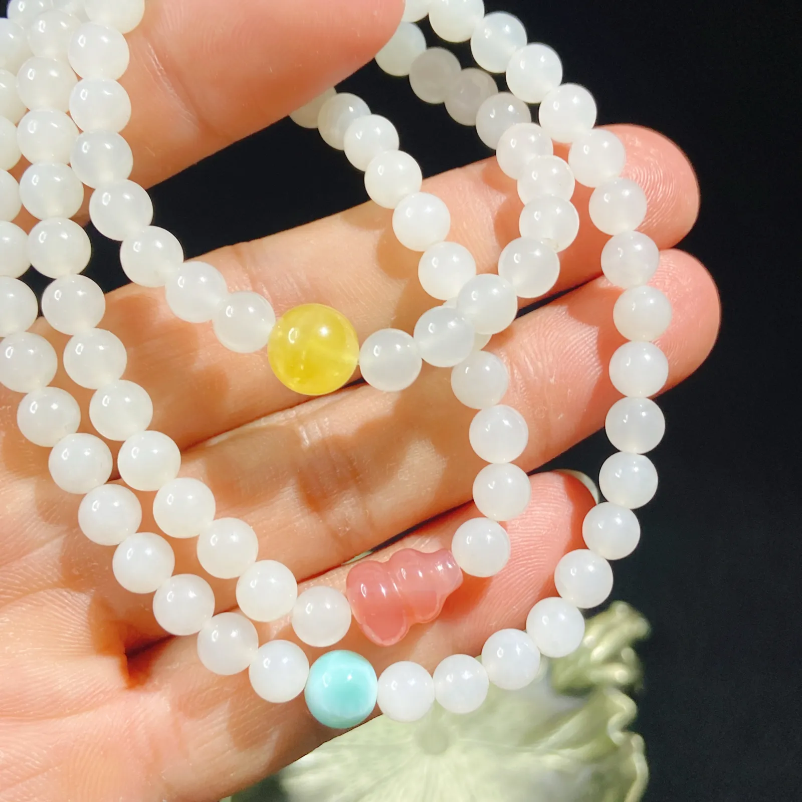 和田玉羊脂白葫芦挂件项链6手串 尺寸6无裂无杂料子细腻 ️项链️手串