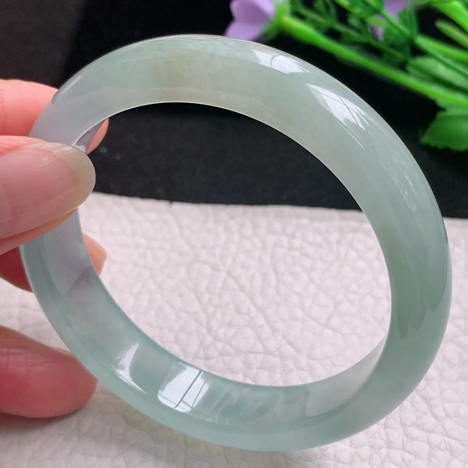 ss实拍58*12.2*7.7平安镯 天然缅甸翡翠A货玉手镯冰晴宽边玉手环