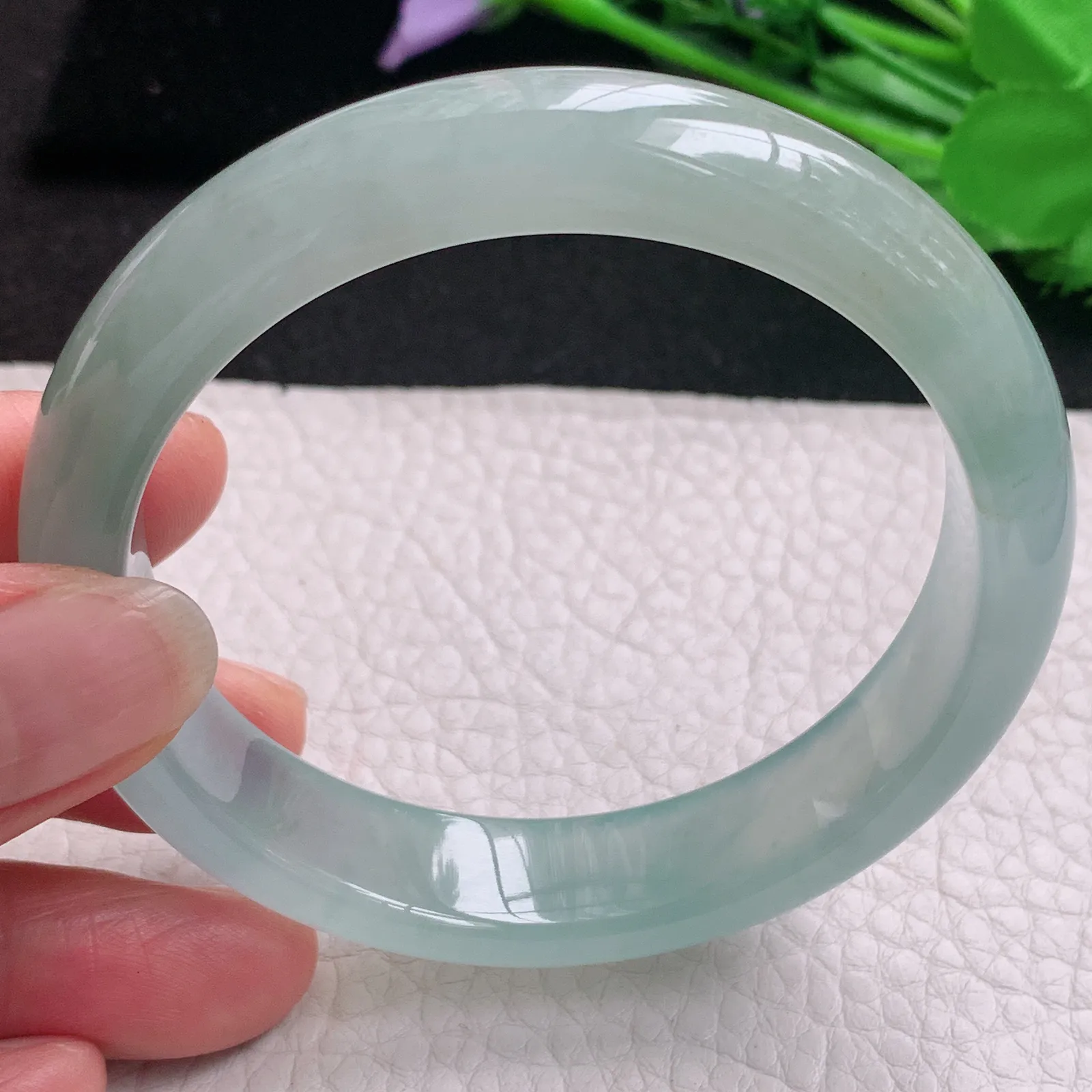 ss实拍58*12.2*7.7平安镯 天然缅甸翡翠A货玉手镯冰晴宽边玉手环