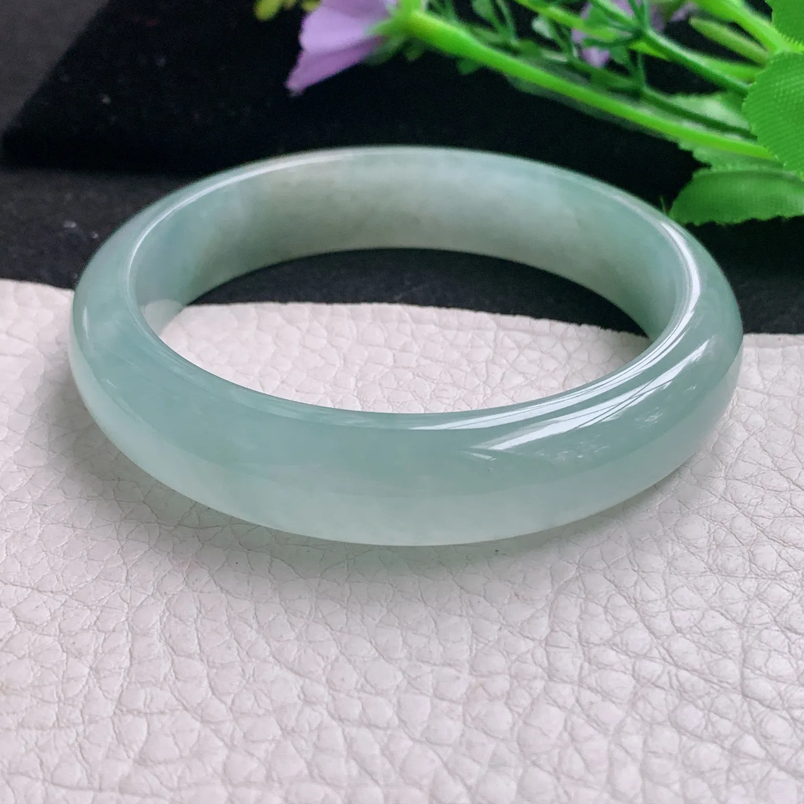 ss实拍58*12.2*7.7平安镯 天然缅甸翡翠A货玉手镯冰晴宽边玉手环