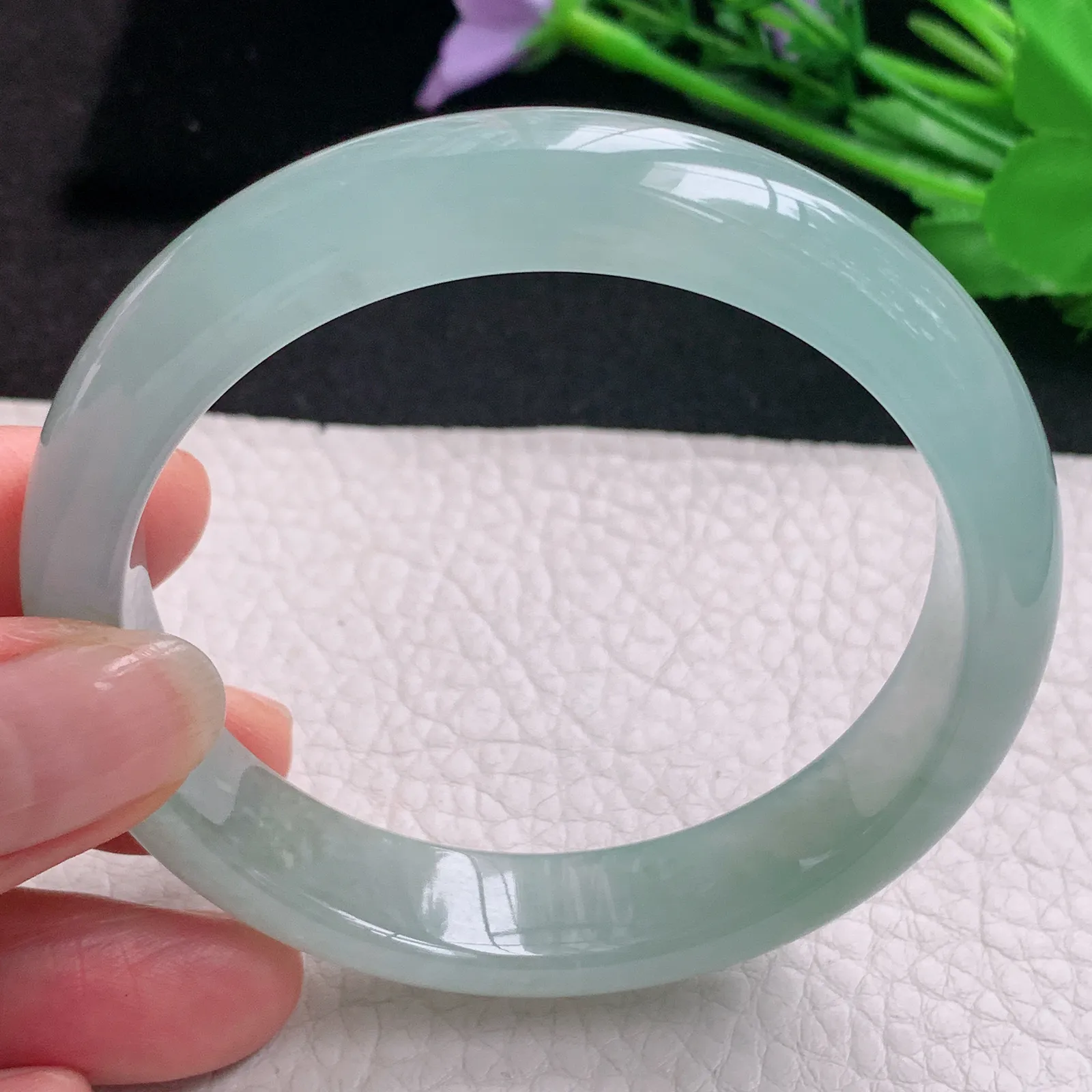 ss实拍58*12.2*7.7平安镯 天然缅甸翡翠A货玉手镯冰晴宽边玉手环