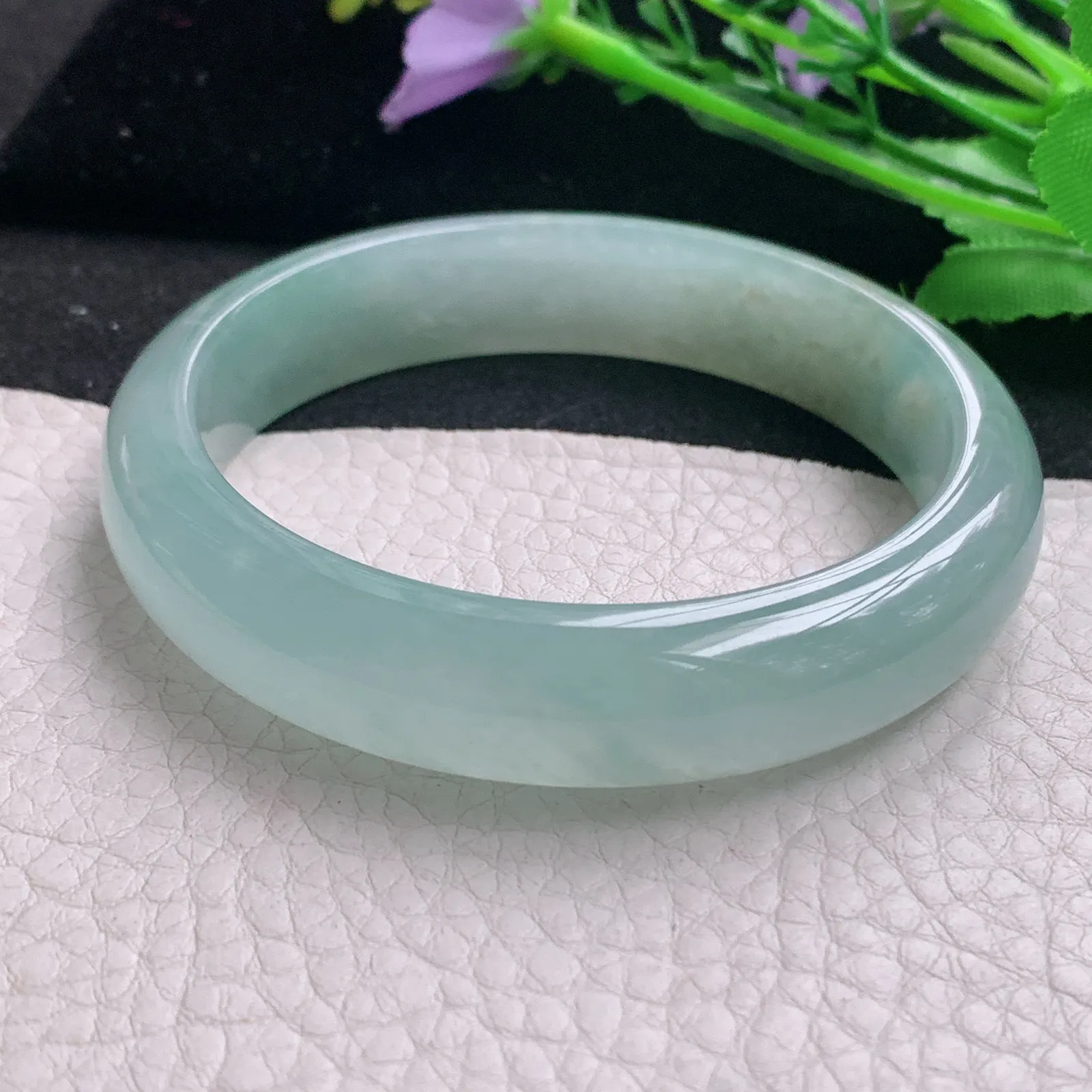 ss实拍58*12.2*7.7平安镯 天然缅甸翡翠A货玉手镯冰晴宽边玉手环