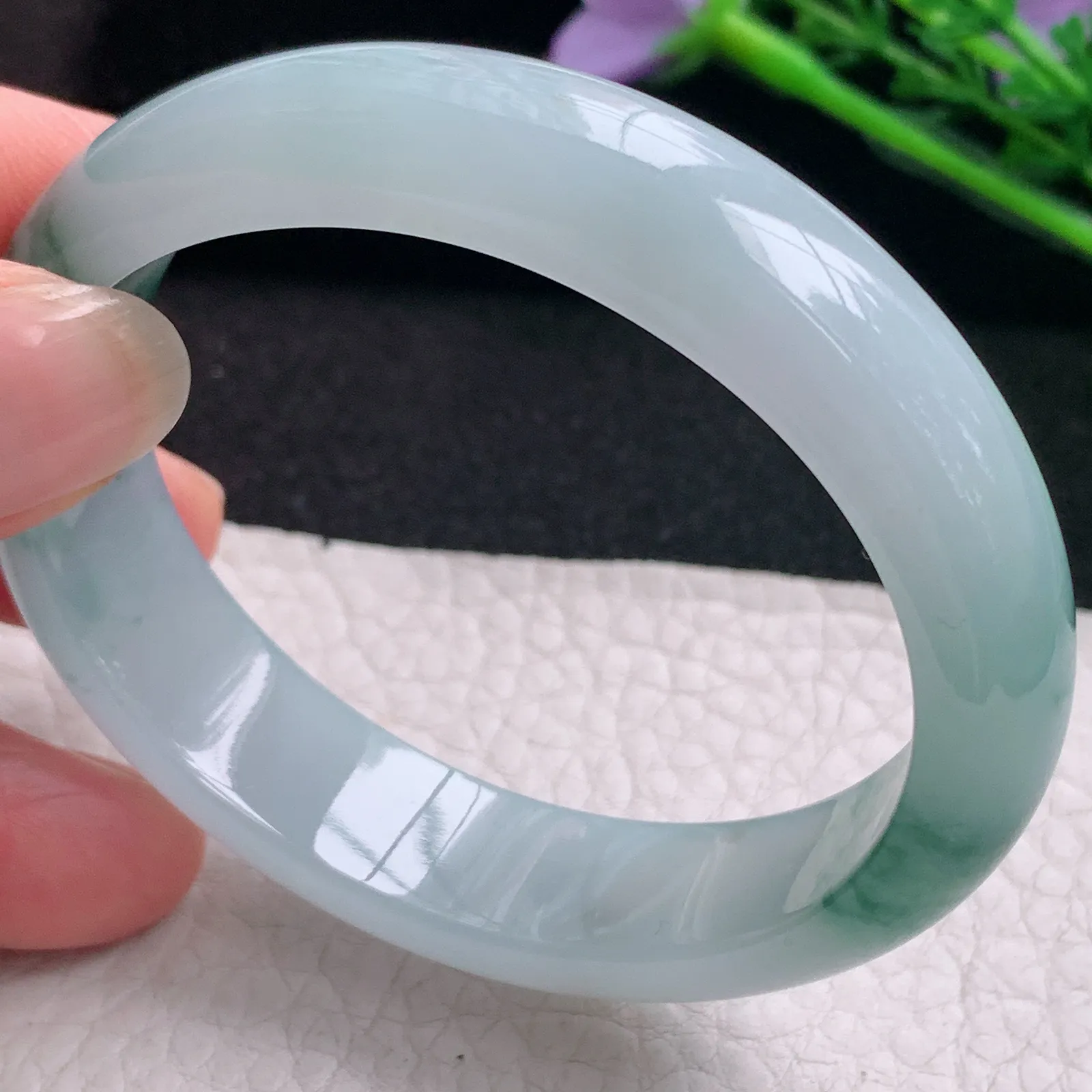 mq实拍53.5*45.8*13.6*7.2贵妃镯 天然缅甸翡翠A货玉手镯冰飘花玉手环