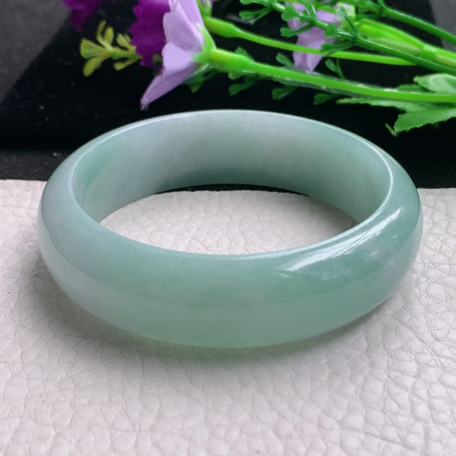 nr实拍55.5*17*8轮胎镯 天然缅甸翡翠A货玉手镯清新大气宽边玉手环