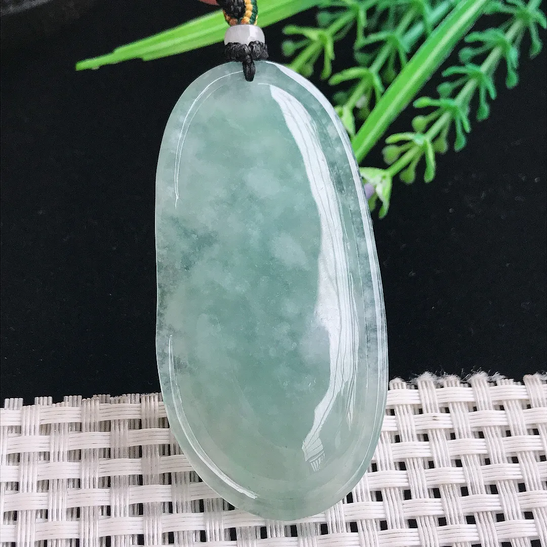 实拍A货翡翠62.5/31.5/9.8老坑冰胶水灵天空蓝龙牌吊坠翡翠挂件