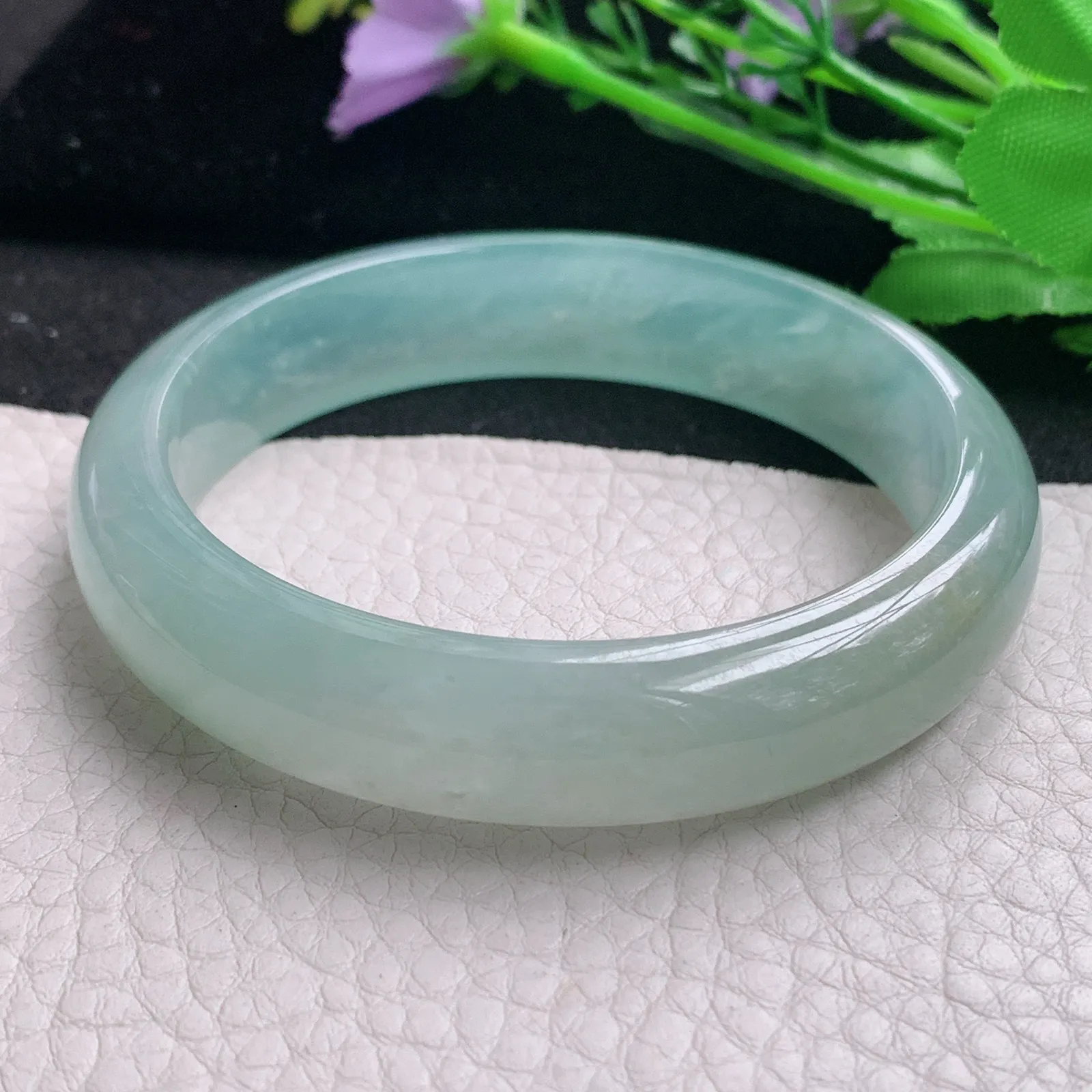 ss实拍58*12.2*7.7平安镯 天然缅甸翡翠A货玉手镯冰晴宽边玉手环