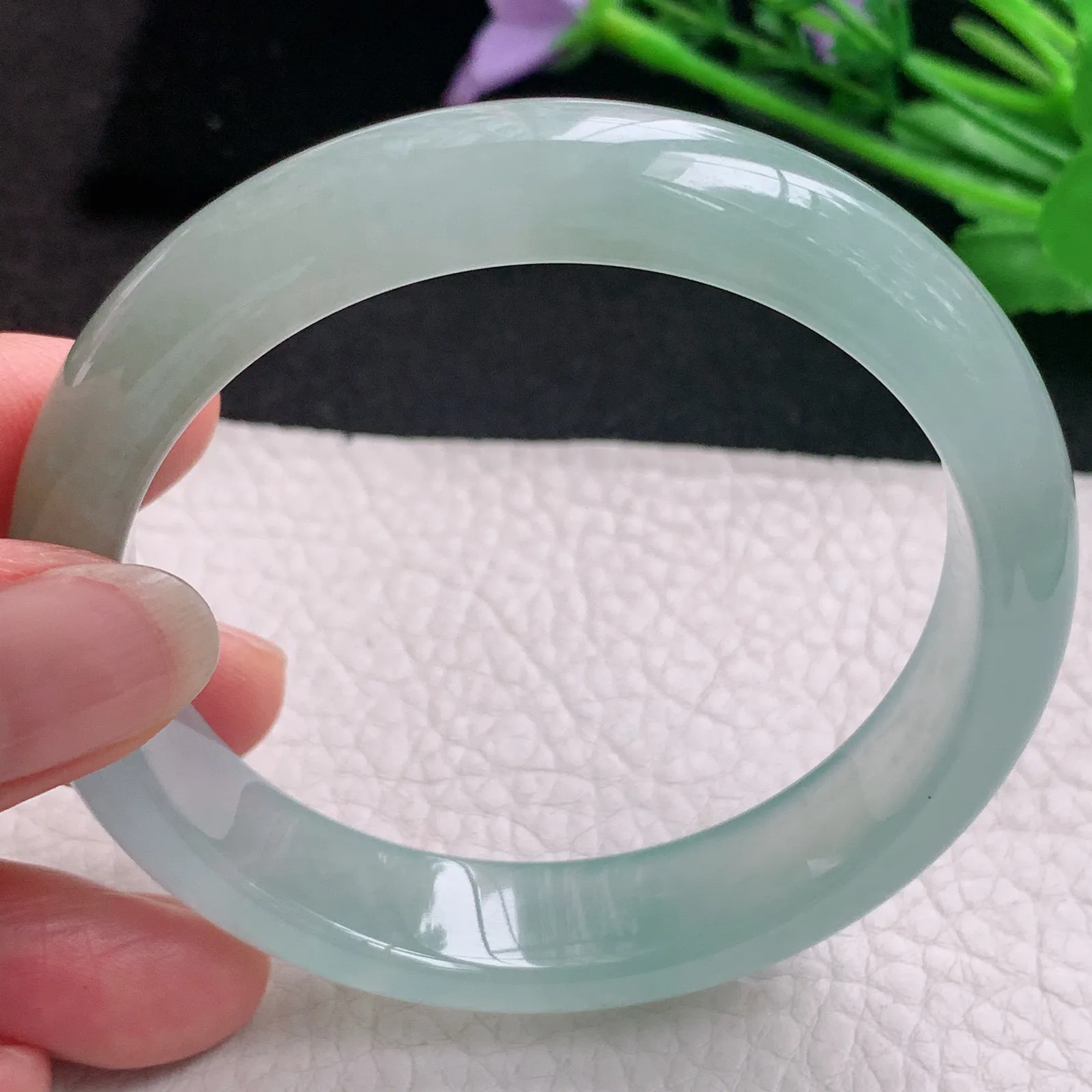 ss实拍58*12.2*7.7平安镯 天然缅甸翡翠A货玉手镯冰晴宽边玉手环