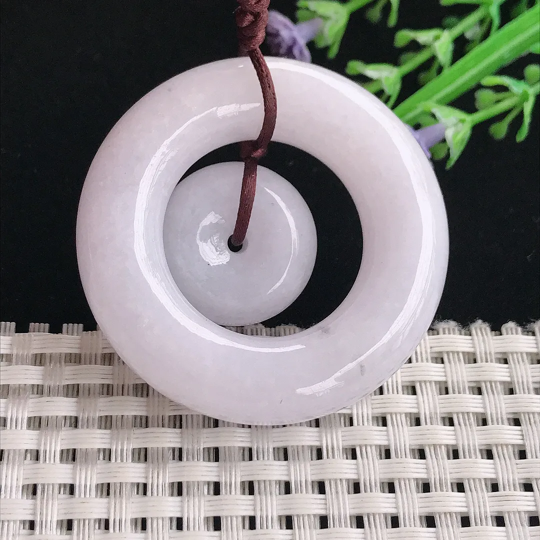 实拍A货翡翠45/10.6老坑秀气温润母子扣吊坠正装翡翠挂件