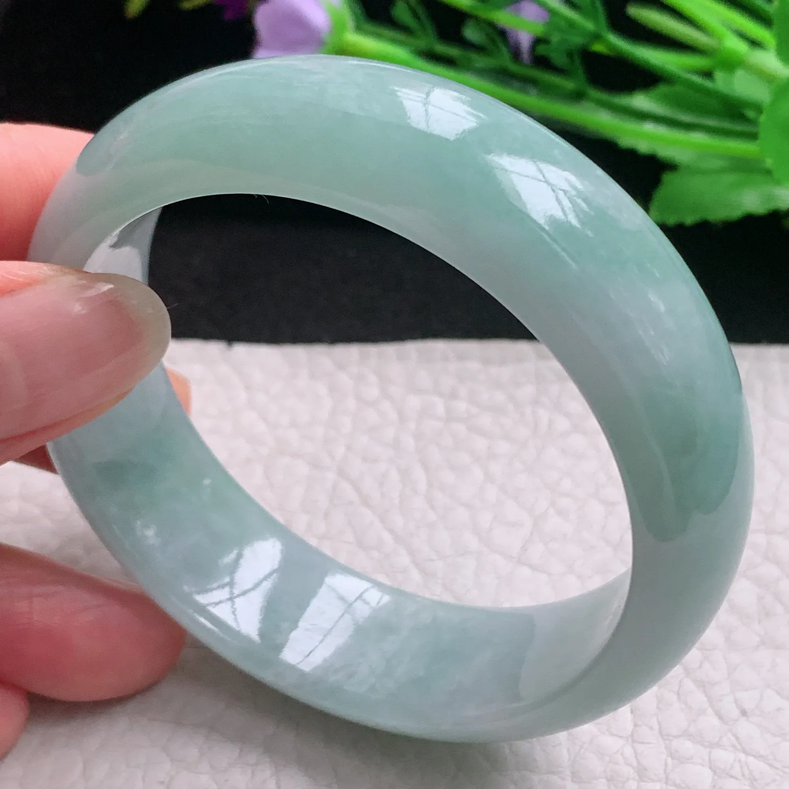 nr实拍55.5*17*8轮胎镯 天然缅甸翡翠A货玉手镯清新大气宽边玉手环