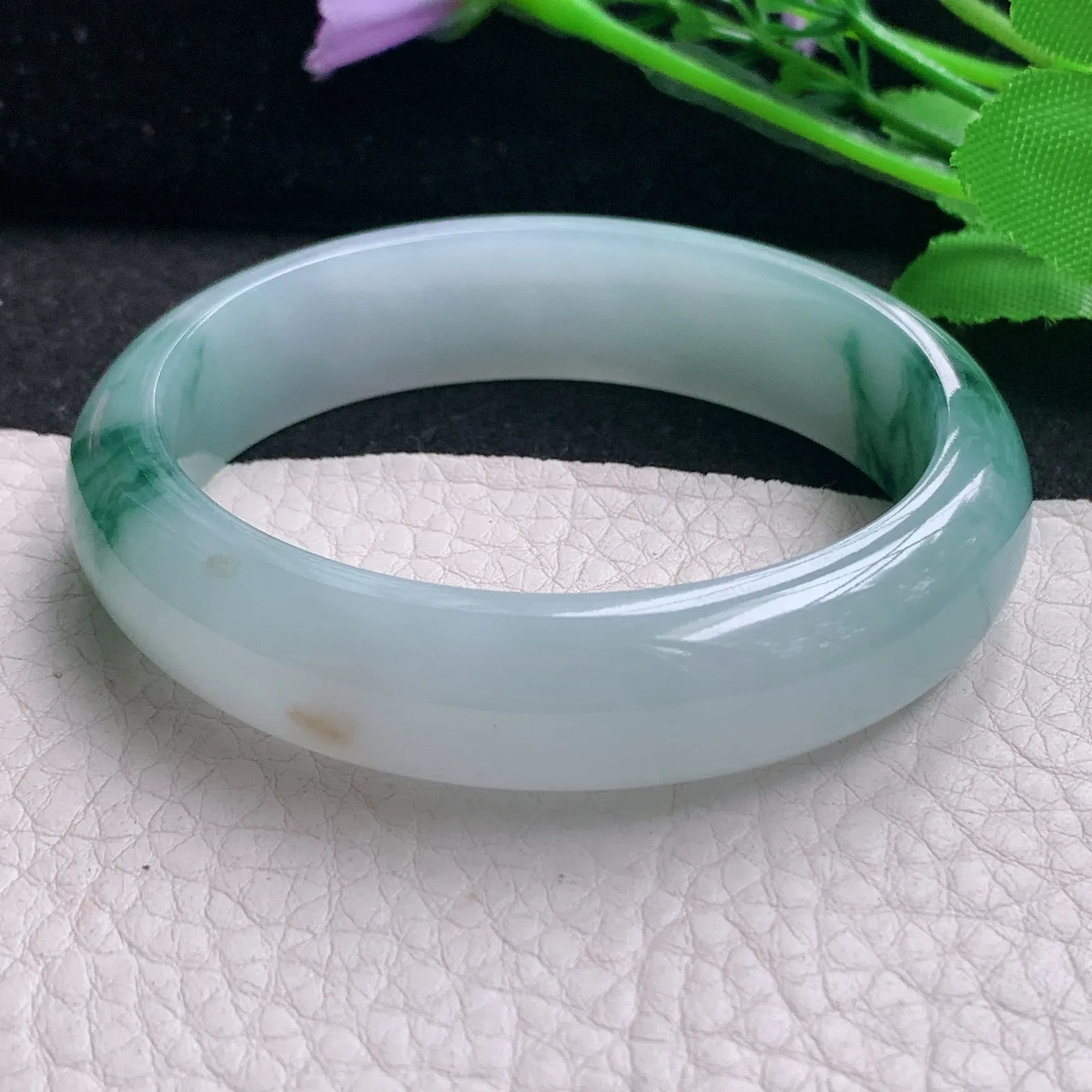 mq实拍53.5*45.8*13.6*7.2贵妃镯 天然缅甸翡翠A货玉手镯冰飘花玉手环