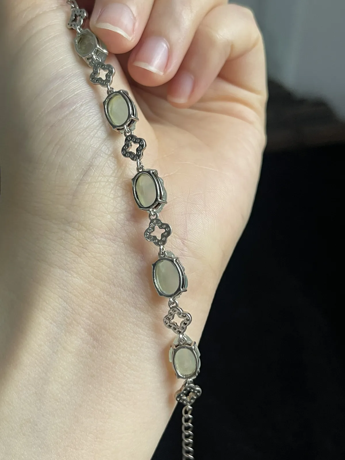 翡翠手链，印记：S925