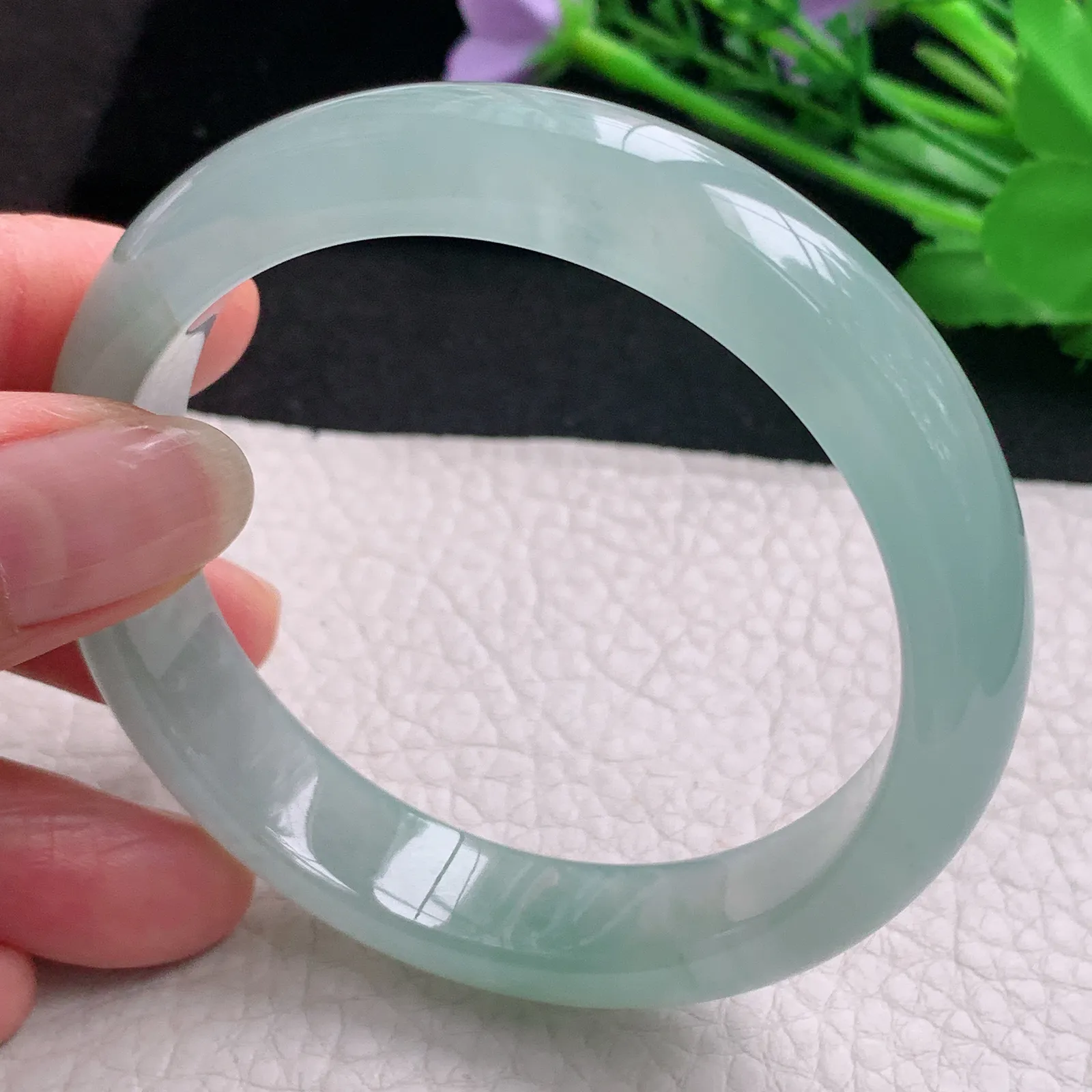 ss实拍58*12.2*7.7平安镯 天然缅甸翡翠A货玉手镯冰晴宽边玉手环