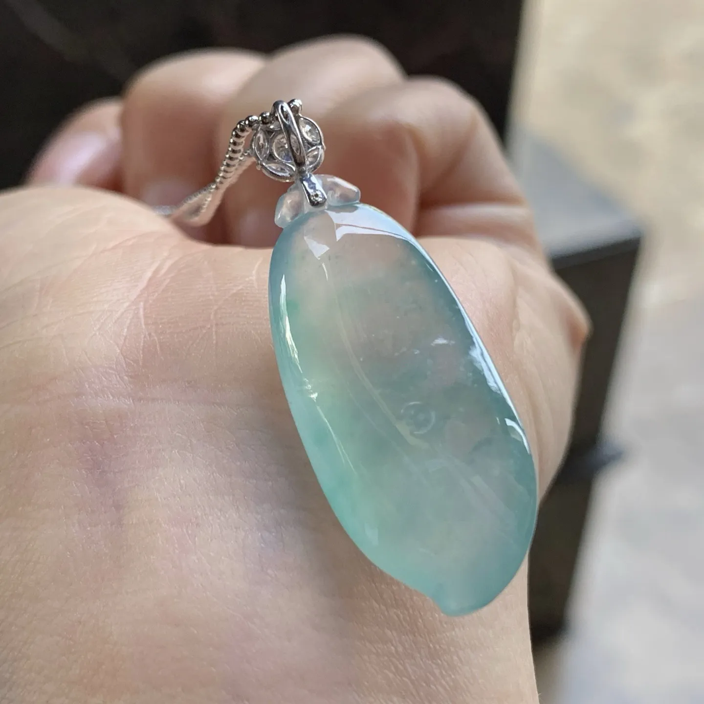 金扣冰蓝花福瓜^_^冰透 尺寸33.6