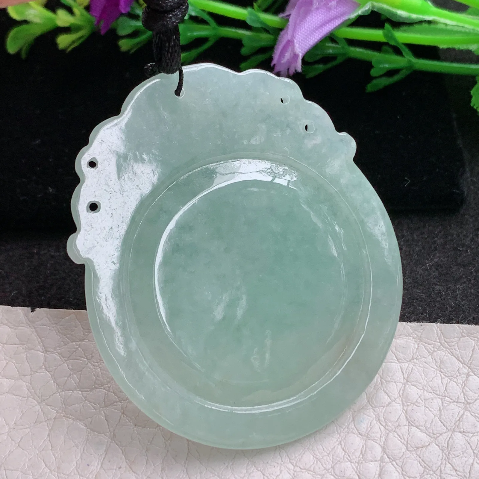 f8自然光51.8*43.6*6天然缅甸翡翠A货双彩瑞兽麒麟 玉麒麟玉吊坠