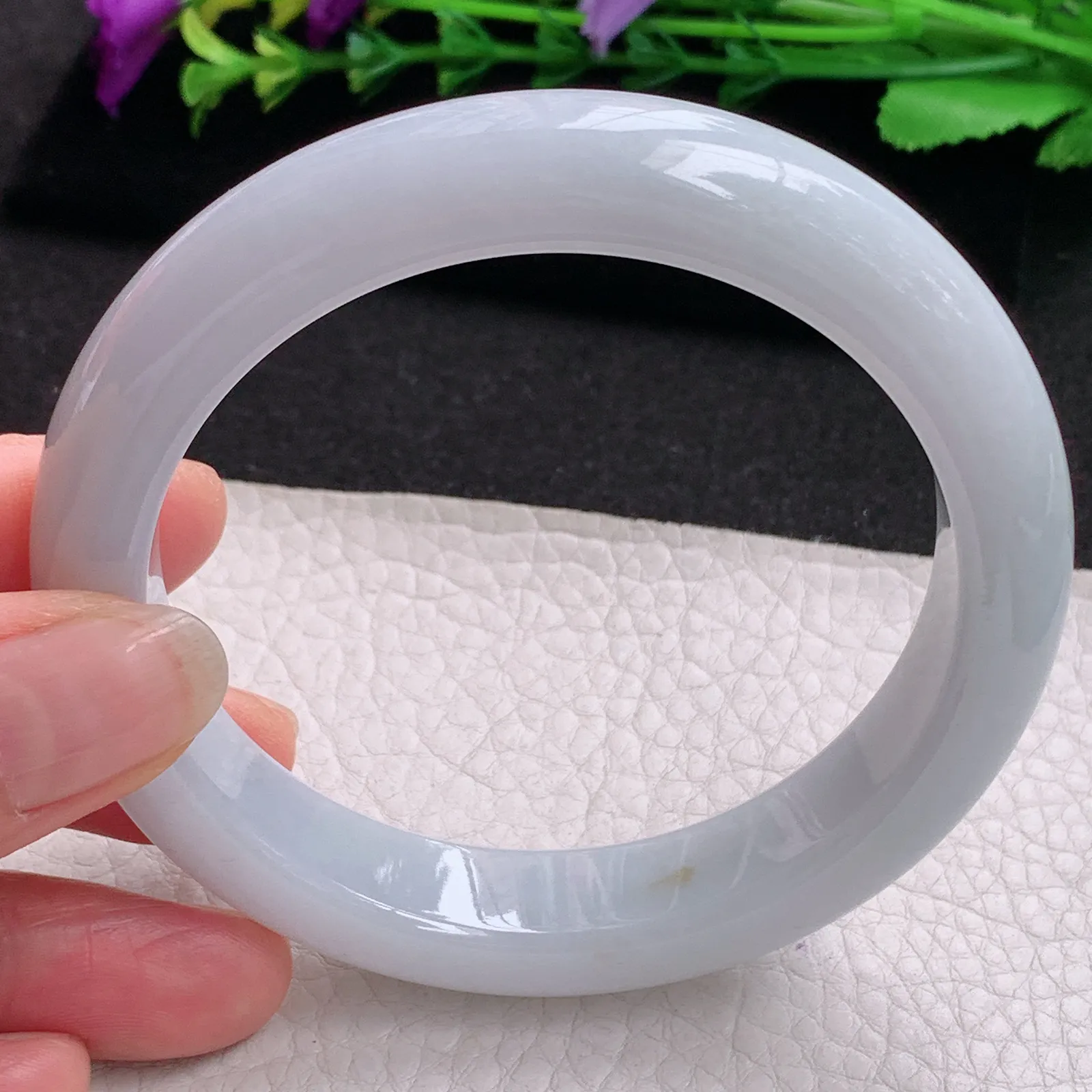 ll大圈口61.2*13.2*9.2平安镯 天然缅甸翡翠A货水润纯美厚装宽边玉手环