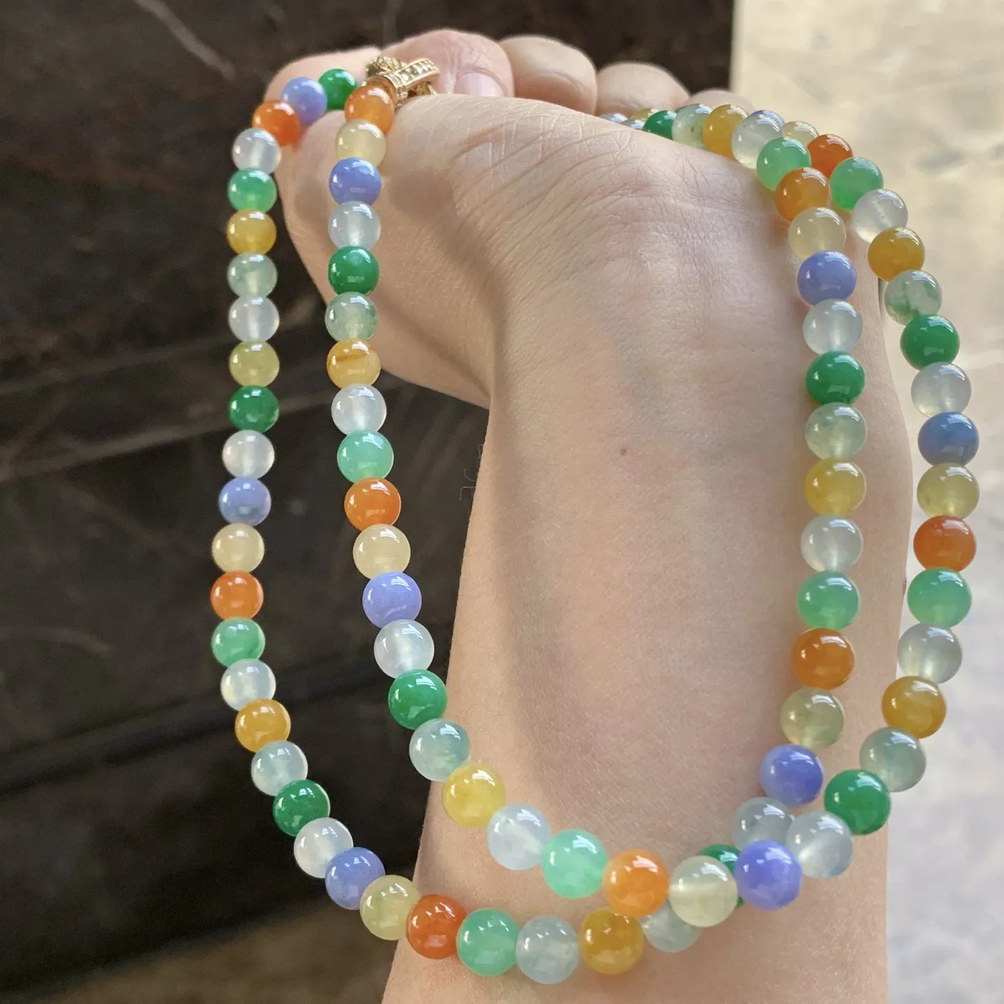 多彩珠链^_^鲜艳 冰透 种水好