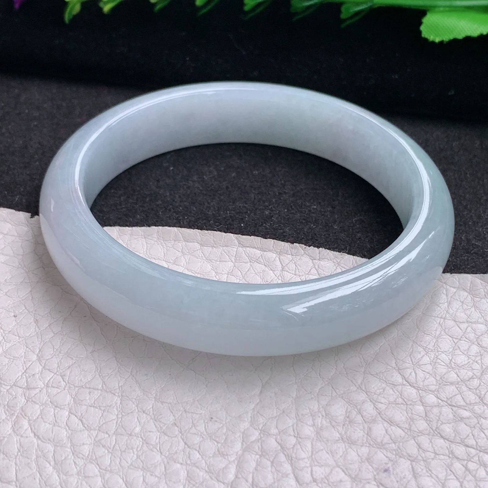 xx纯美款56*10.5*8.2平安镯 天然缅甸翡翠A货年轻胶感宽边玉手环