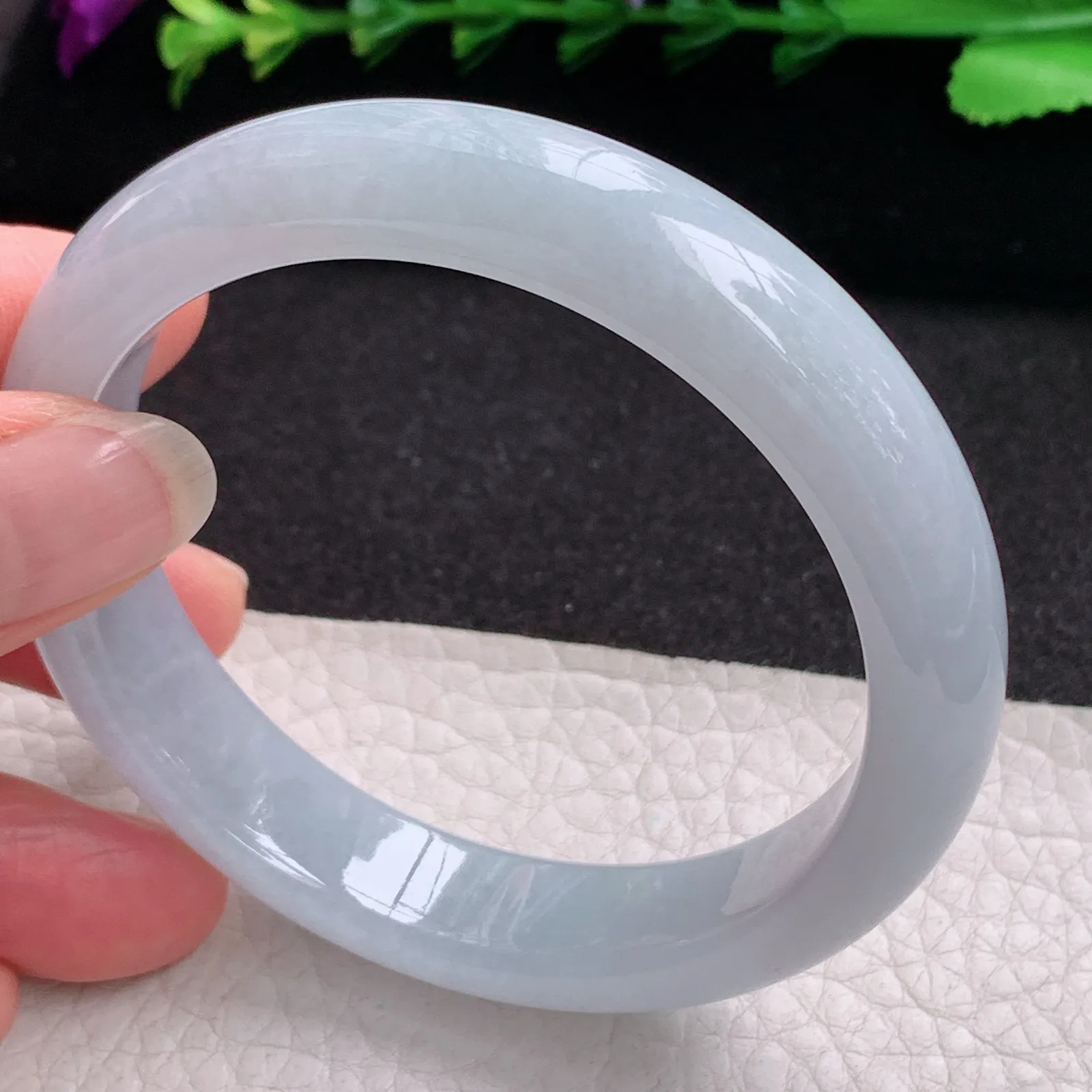 xx纯美款56*10.5*8.2平安镯 天然缅甸翡翠A货年轻胶感宽边玉手环