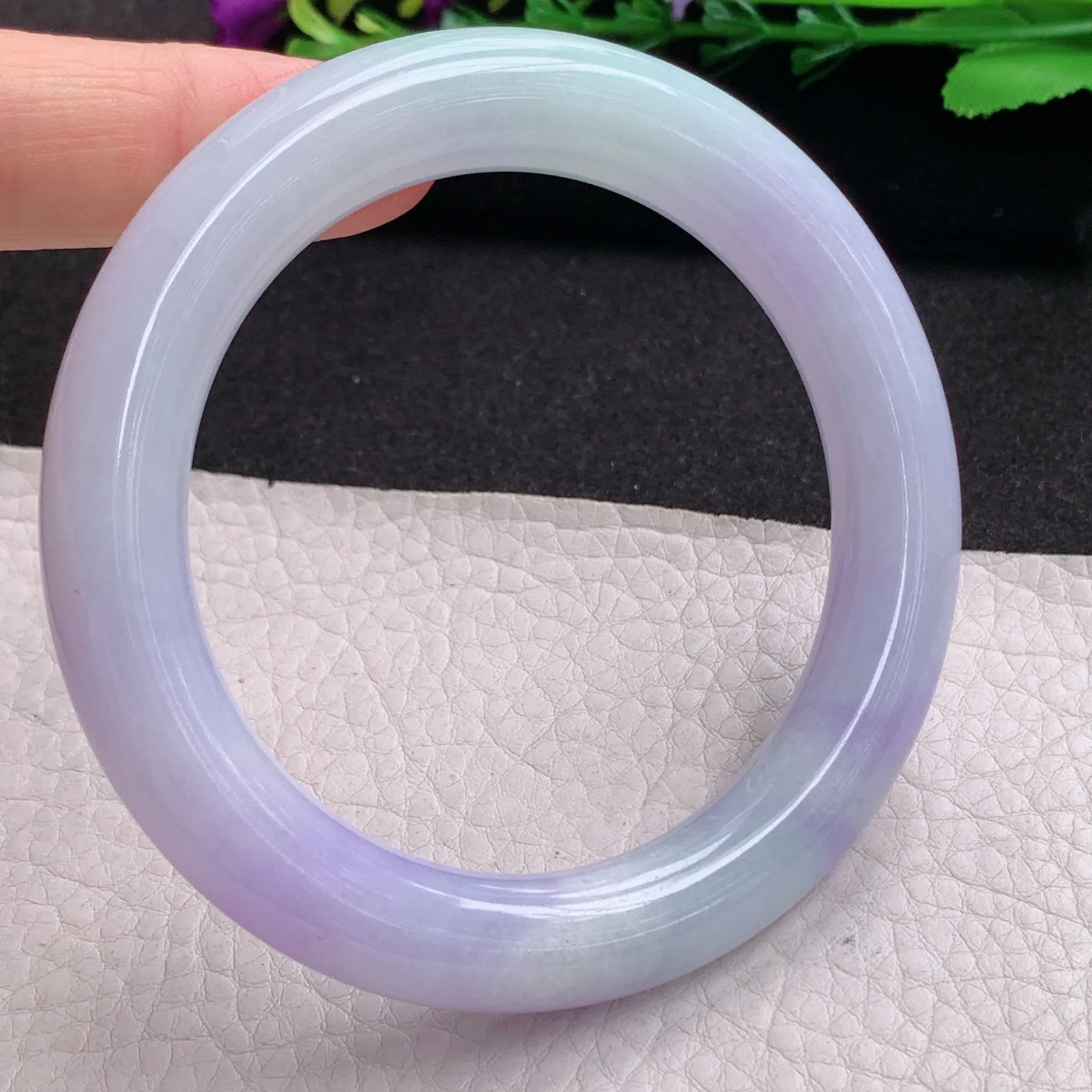 xx梦幻款58.8*11.2美人镯 天然缅甸翡翠A货春带彩圆条玉手环