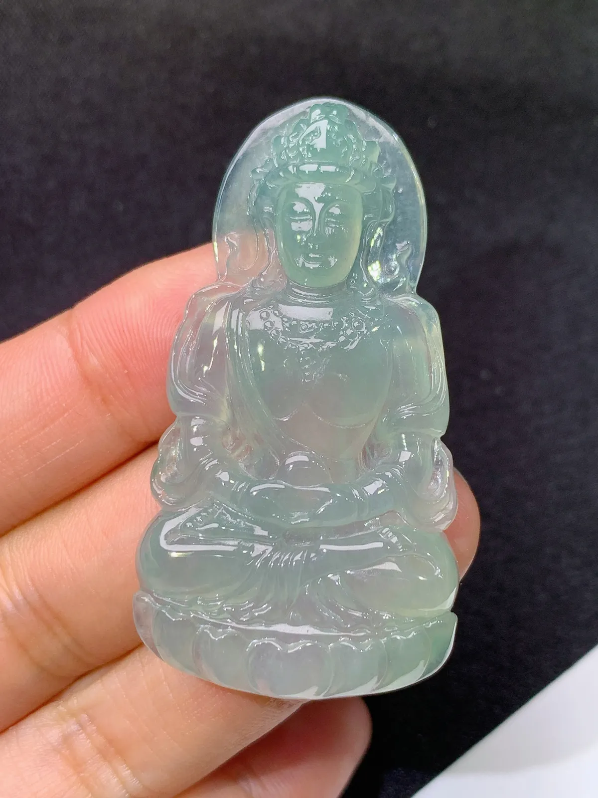 冰晴底度母，冰冰润润，玉质细腻，种水足，001 尺寸52.1*27.8*5.8