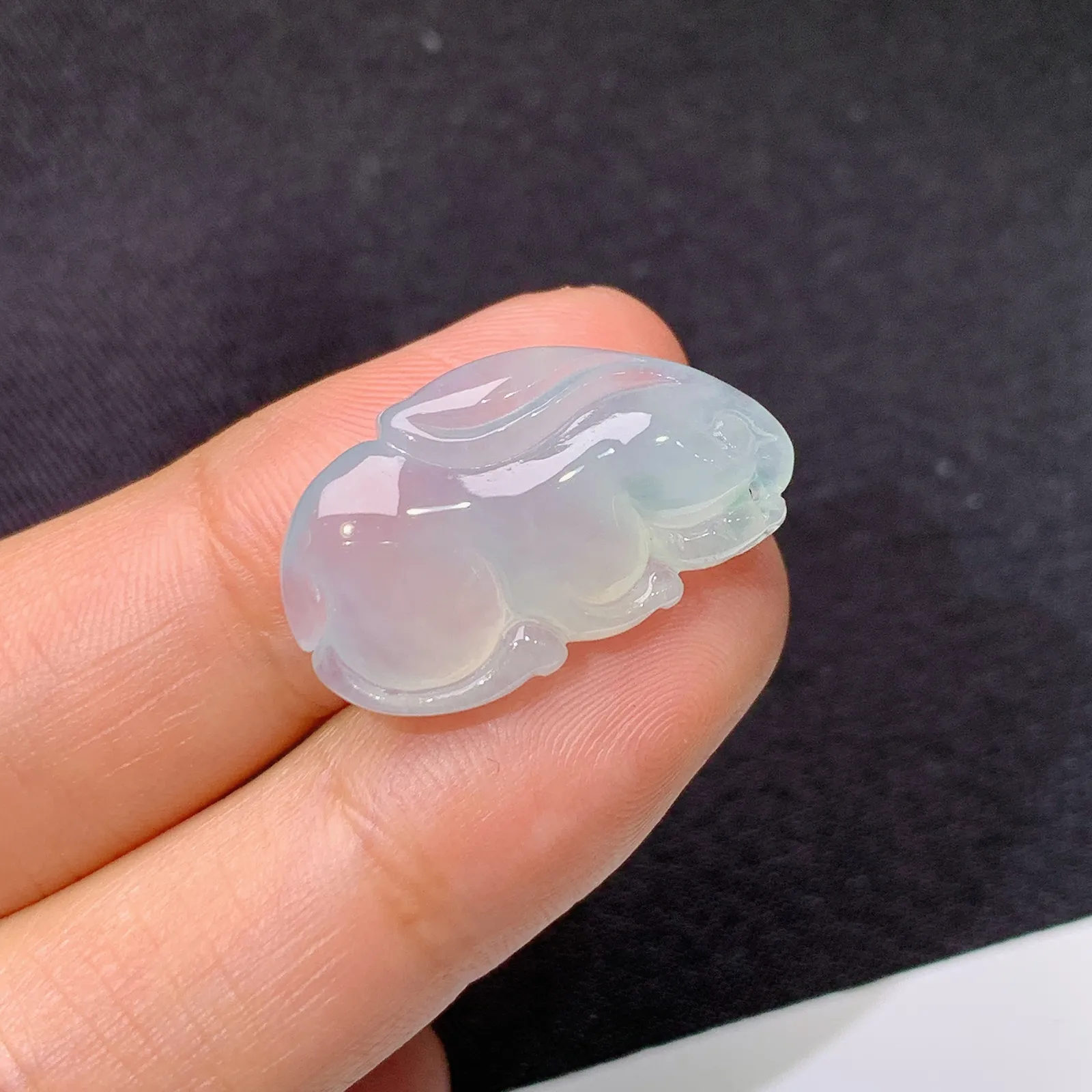 冰种小兔，镶嵌佳品，冰润细腻，种水足，001 尺寸23.9*13.5*5.6