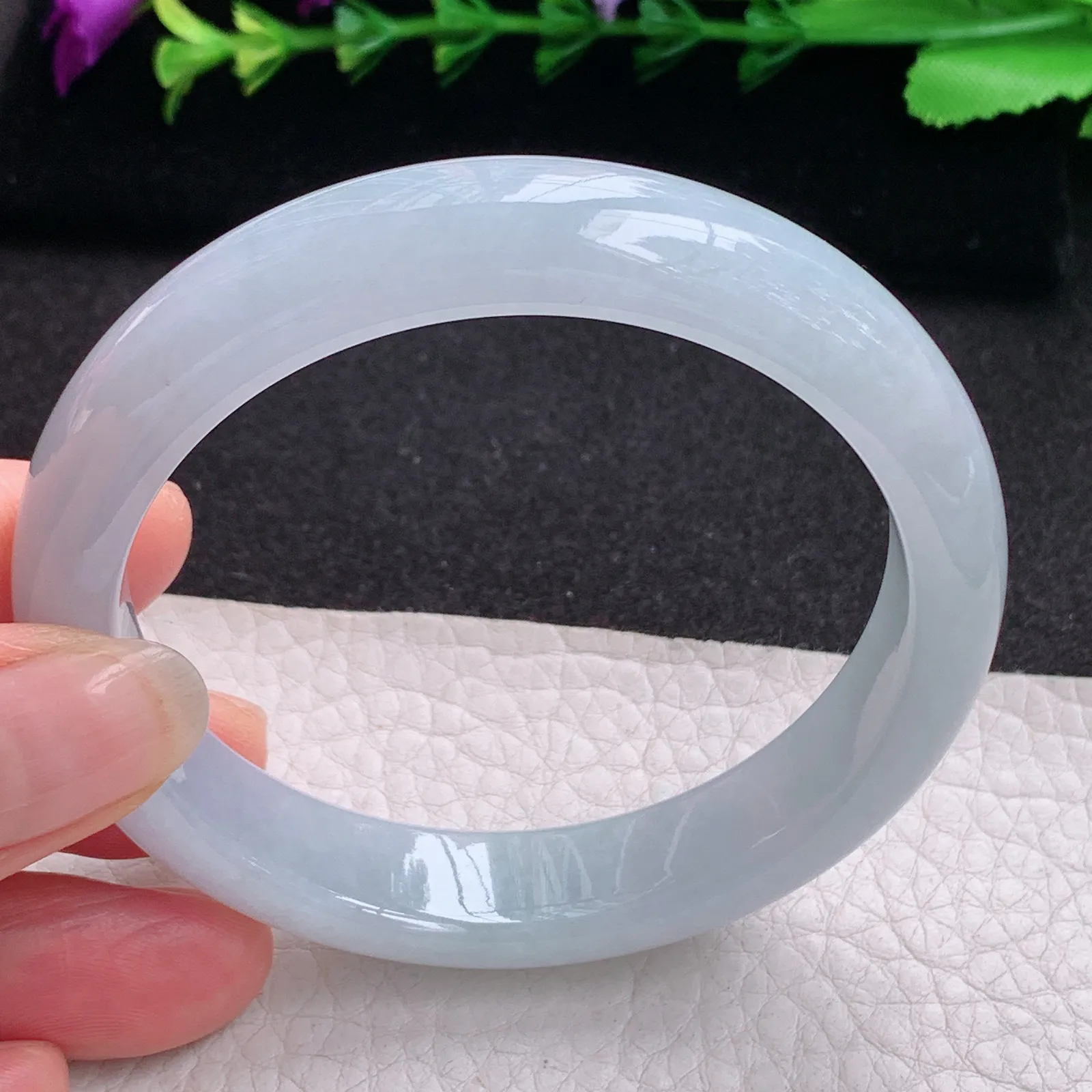 xx纯美款56*10.5*8.2平安镯 天然缅甸翡翠A货年轻胶感宽边玉手环