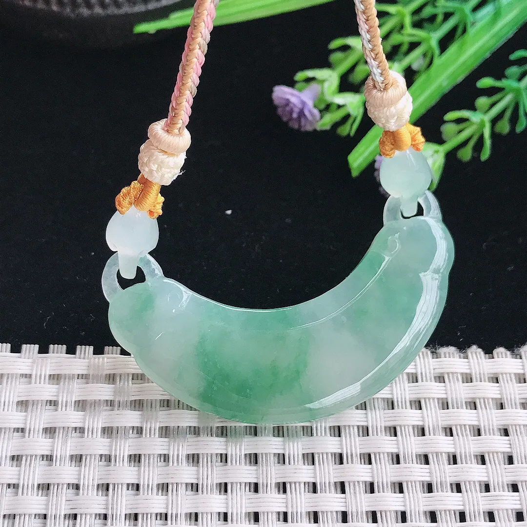 实拍A货翡翠52.6/17/6.2老坑冰胶果冻冰飘花仿古无事牌吊坠翡翠玉挂件