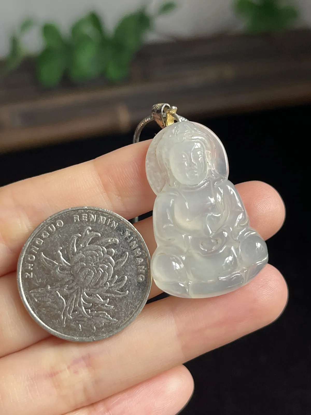 翡翠观音，印记：S925