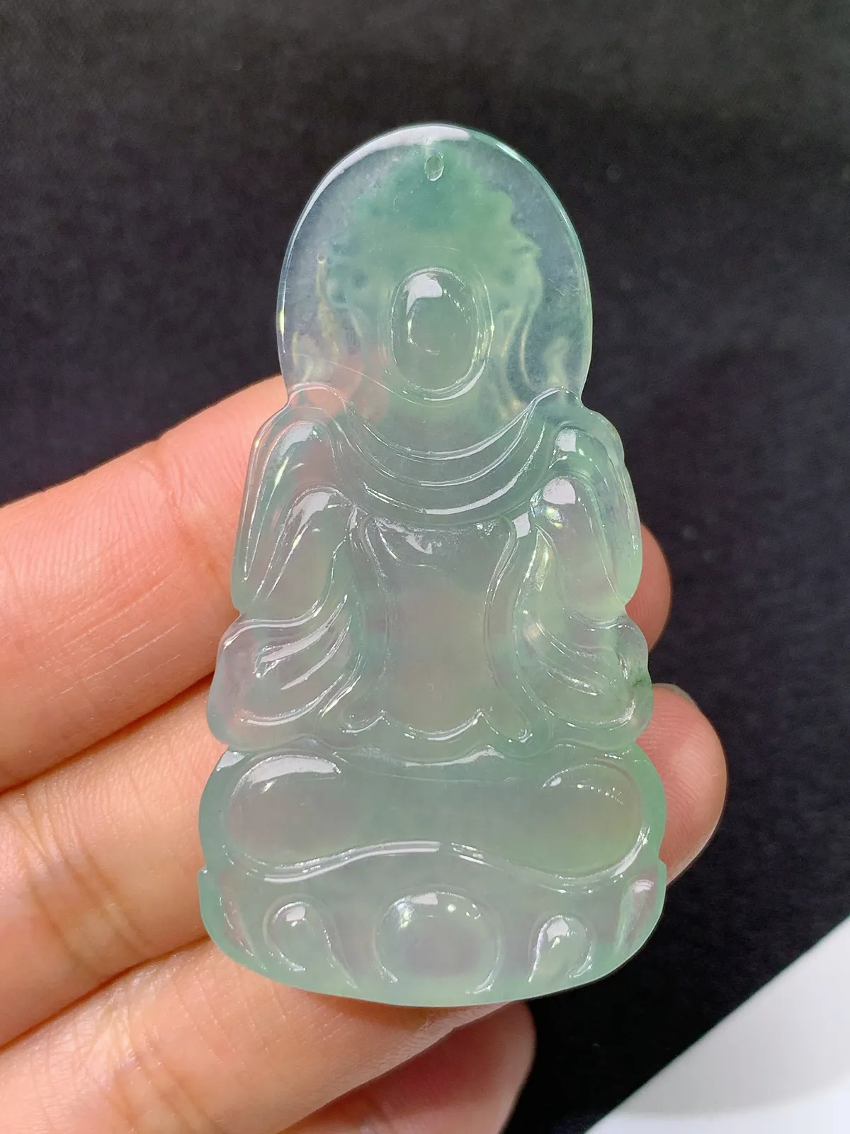 冰晴底度母，冰冰润润，玉质细腻，种水足，001 尺寸52.1*27.8*5.8