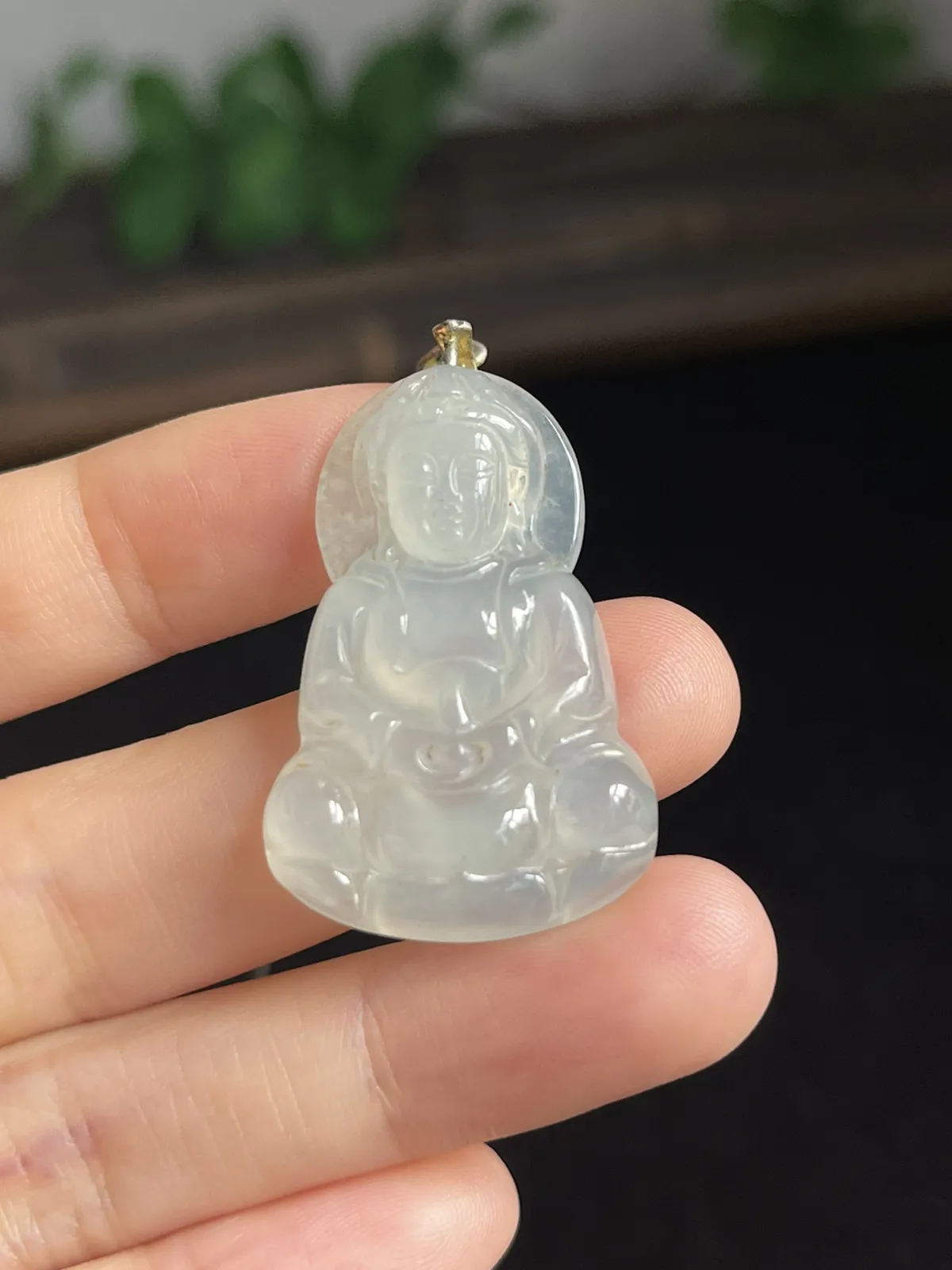 翡翠观音，印记：S925