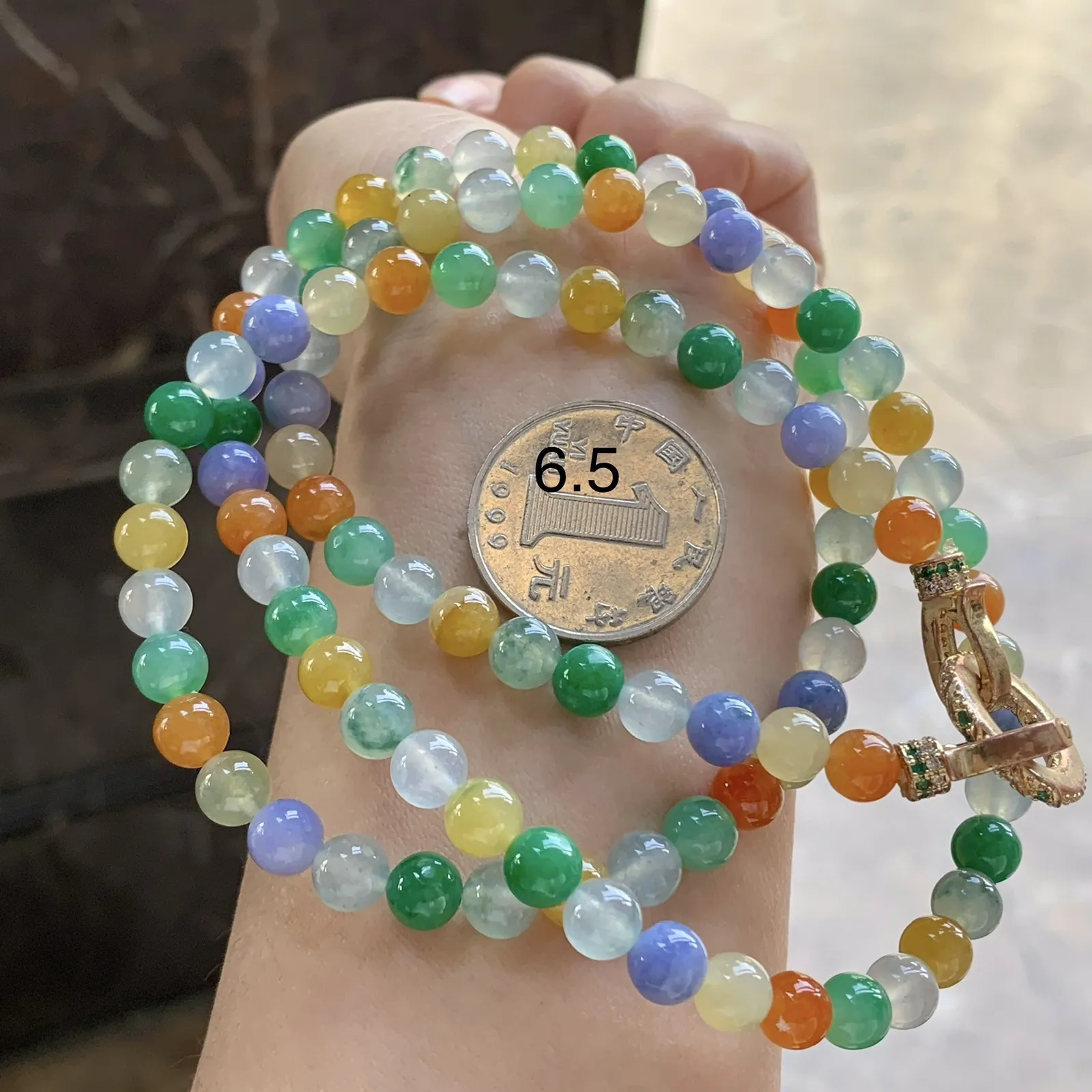 多彩珠链^_^鲜艳 冰透 种水好