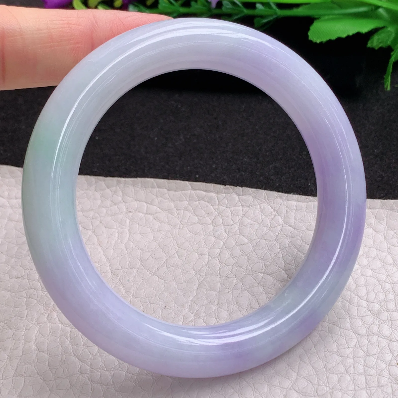 xx梦幻款58.8*11.2美人镯 天然缅甸翡翠A货春带彩圆条玉手环