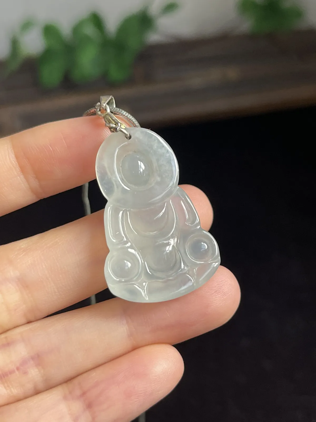 翡翠观音，印记：S925