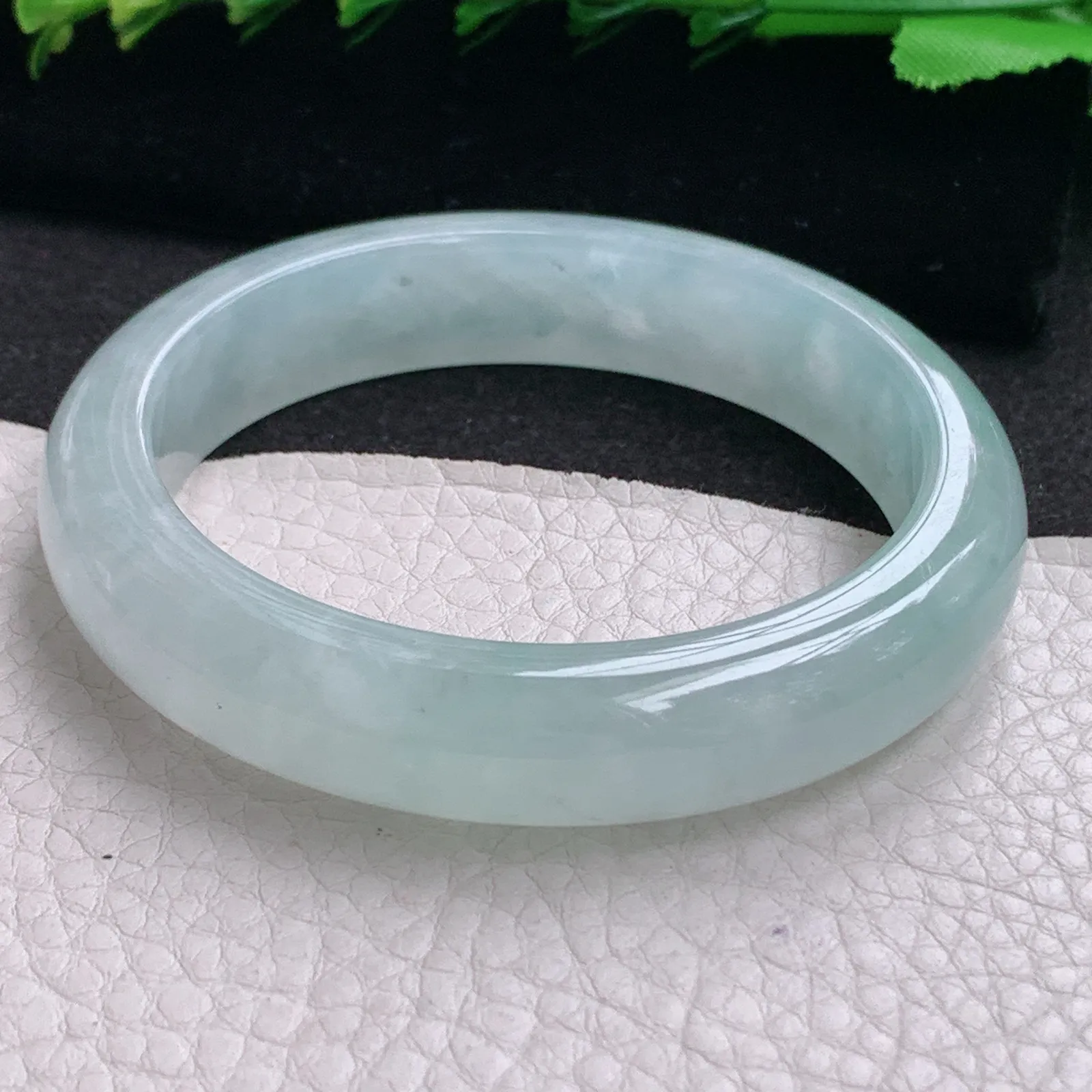 faa年轻款56*12.5*7.7平安镯 天然缅甸翡翠A货冰润晴美宽边玉手环