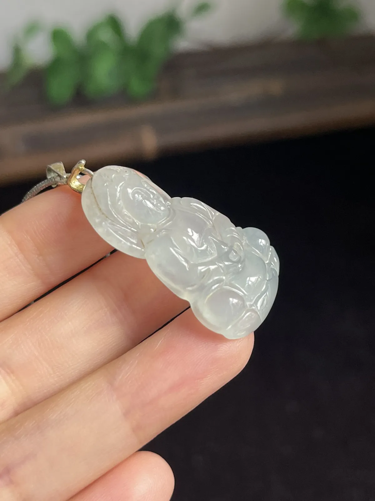 翡翠观音，印记：S925