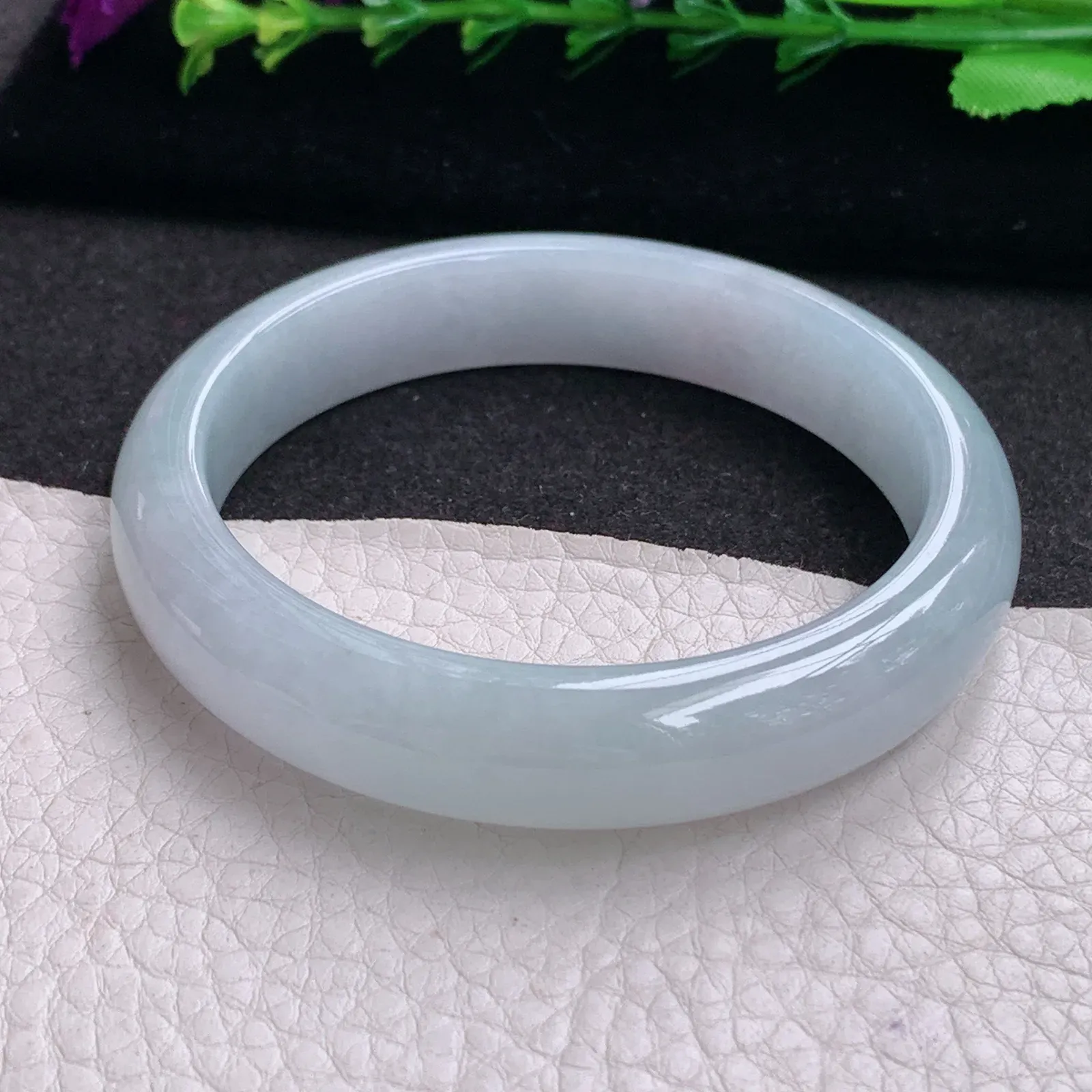 xx纯美款56*10.5*8.2平安镯 天然缅甸翡翠A货年轻胶感宽边玉手环