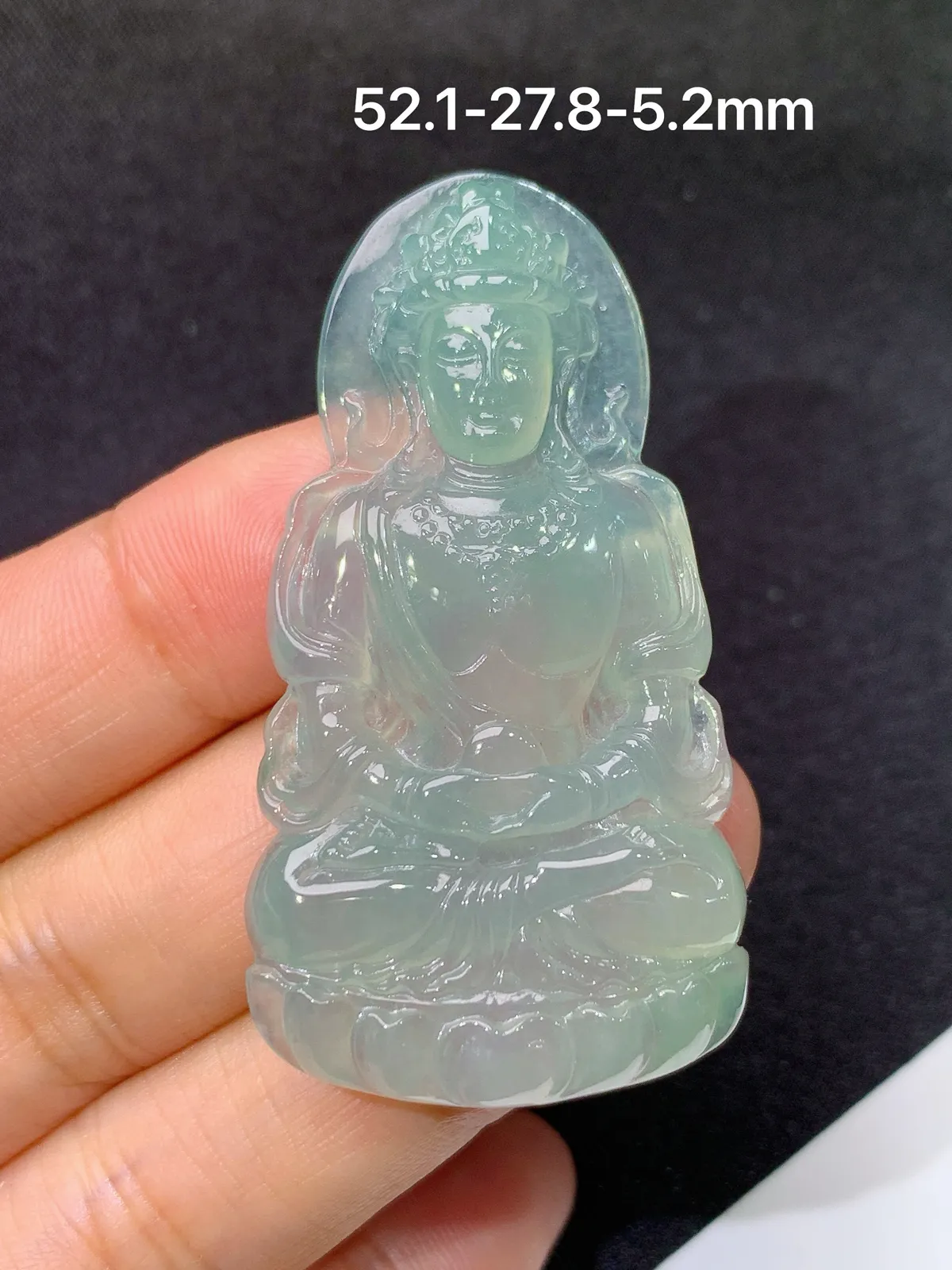 冰晴底度母，冰冰润润，玉质细腻，种水足，001 尺寸52.1*27.8*5.8