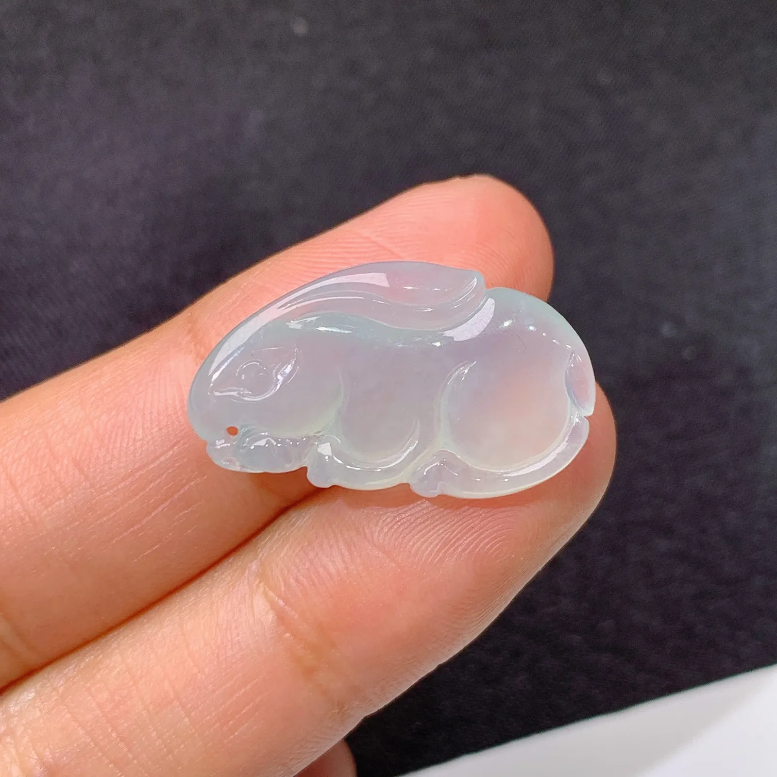 冰种小兔，镶嵌佳品，冰润细腻，种水足，001 尺寸23.9*13.5*5.6