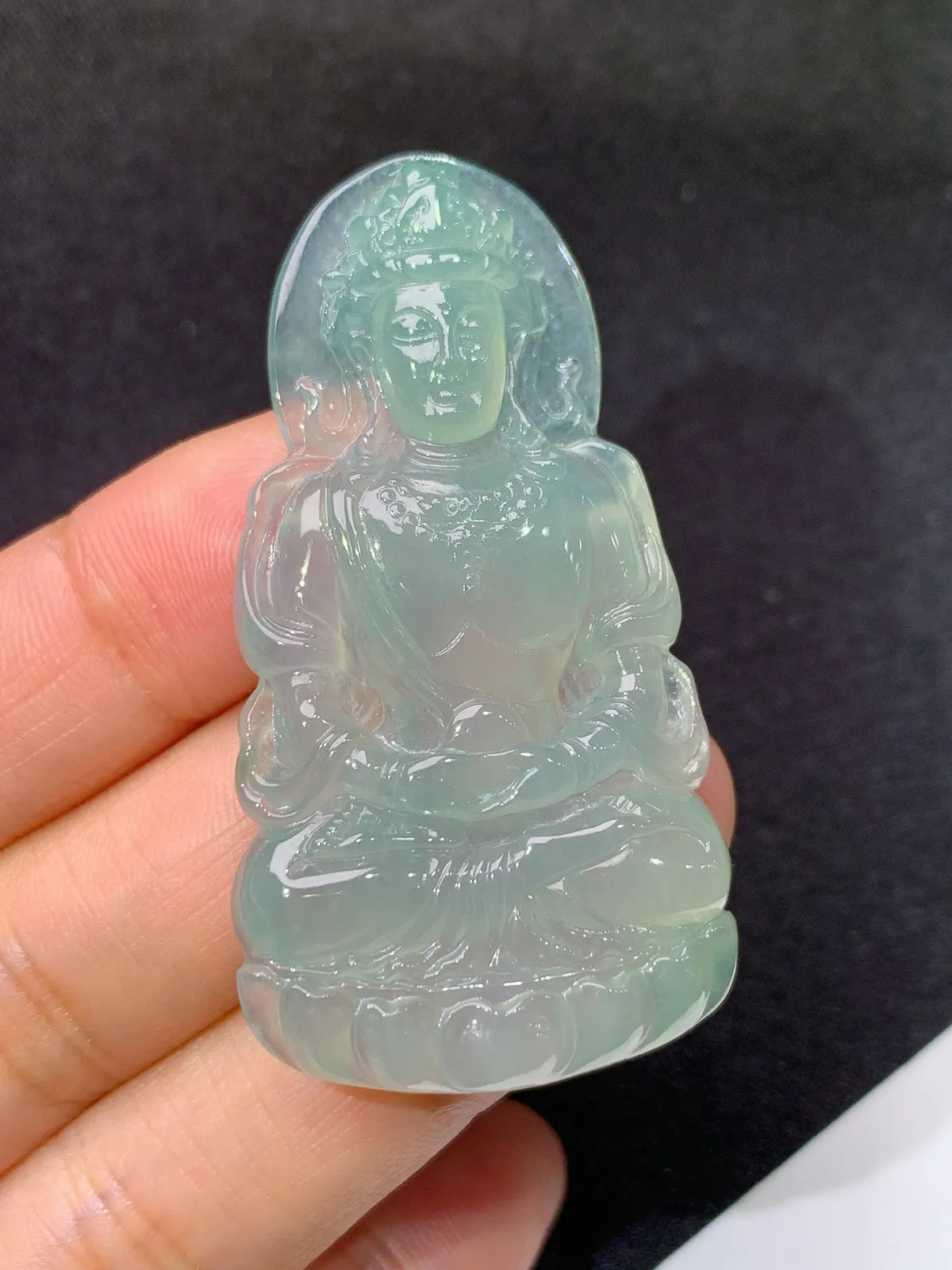 冰晴底度母，冰冰润润，玉质细腻，种水足，001 尺寸52.1*27.8*5.8