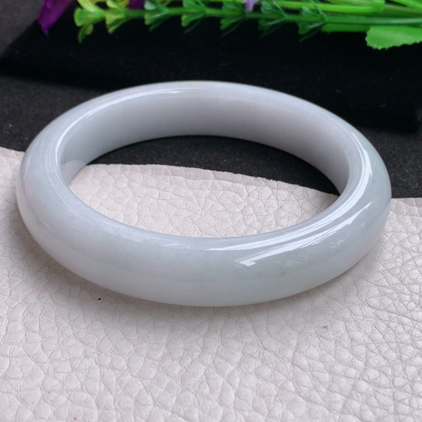 ll大圈口61.2*13.2*9.2平安镯 天然缅甸翡翠A货水润纯美厚装宽边玉手环