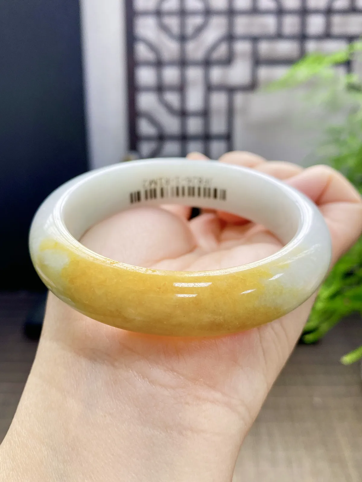 【源头工厂放大漏】54-56圈半山水黄翡手镯，天然黄翡颜色鲜艳，有种水。尺寸：56-8-12mm