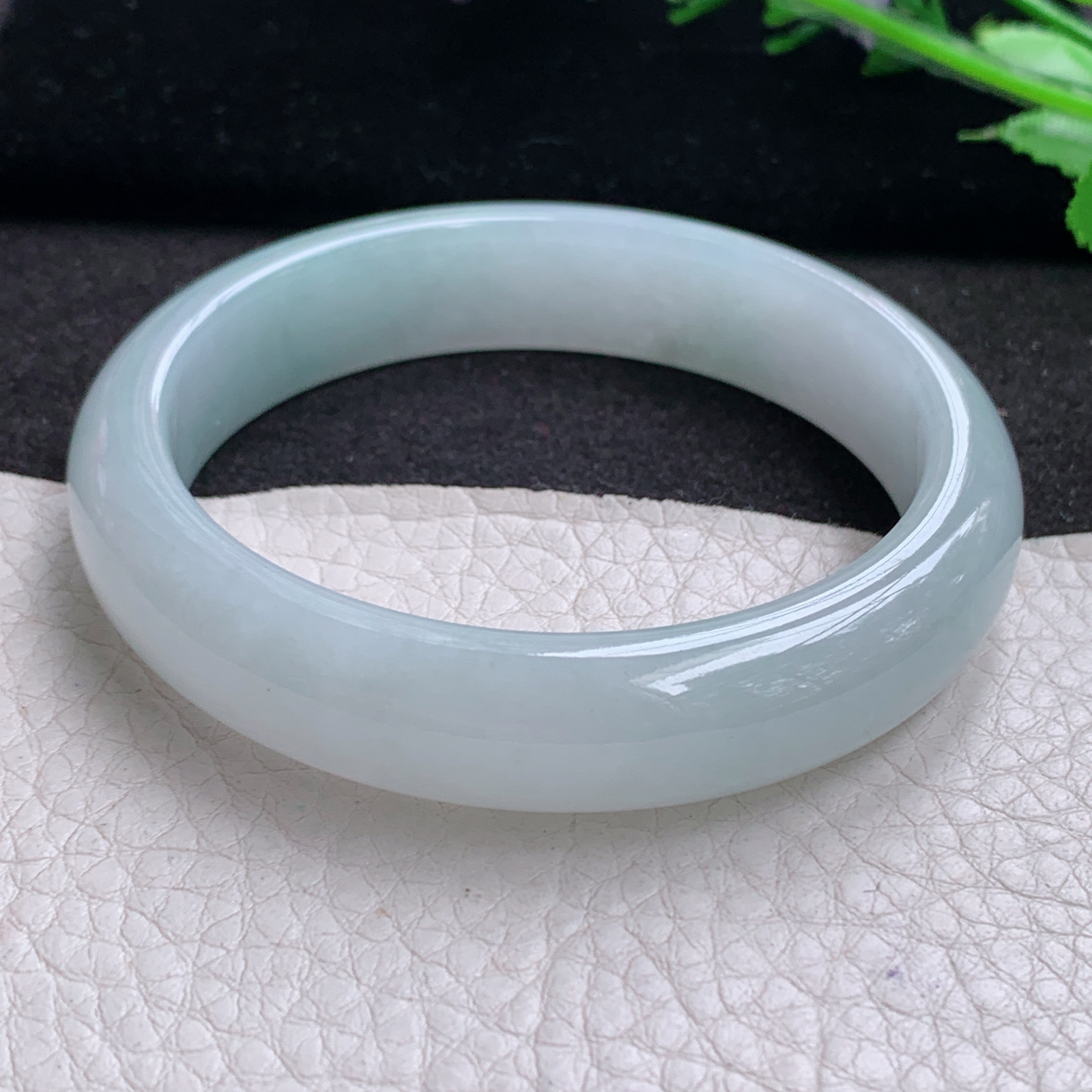 xx晴美55.5*13*7.6平安镯 天然缅甸翡翠A货冰胶晴美宽边玉手环