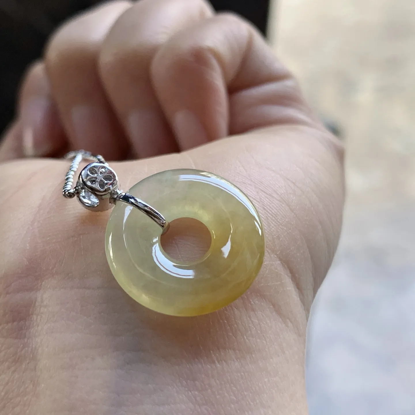 金钻镶嵌冰黄甜甜圈^_^冰透 清新 尺寸19.1-3.5裸石