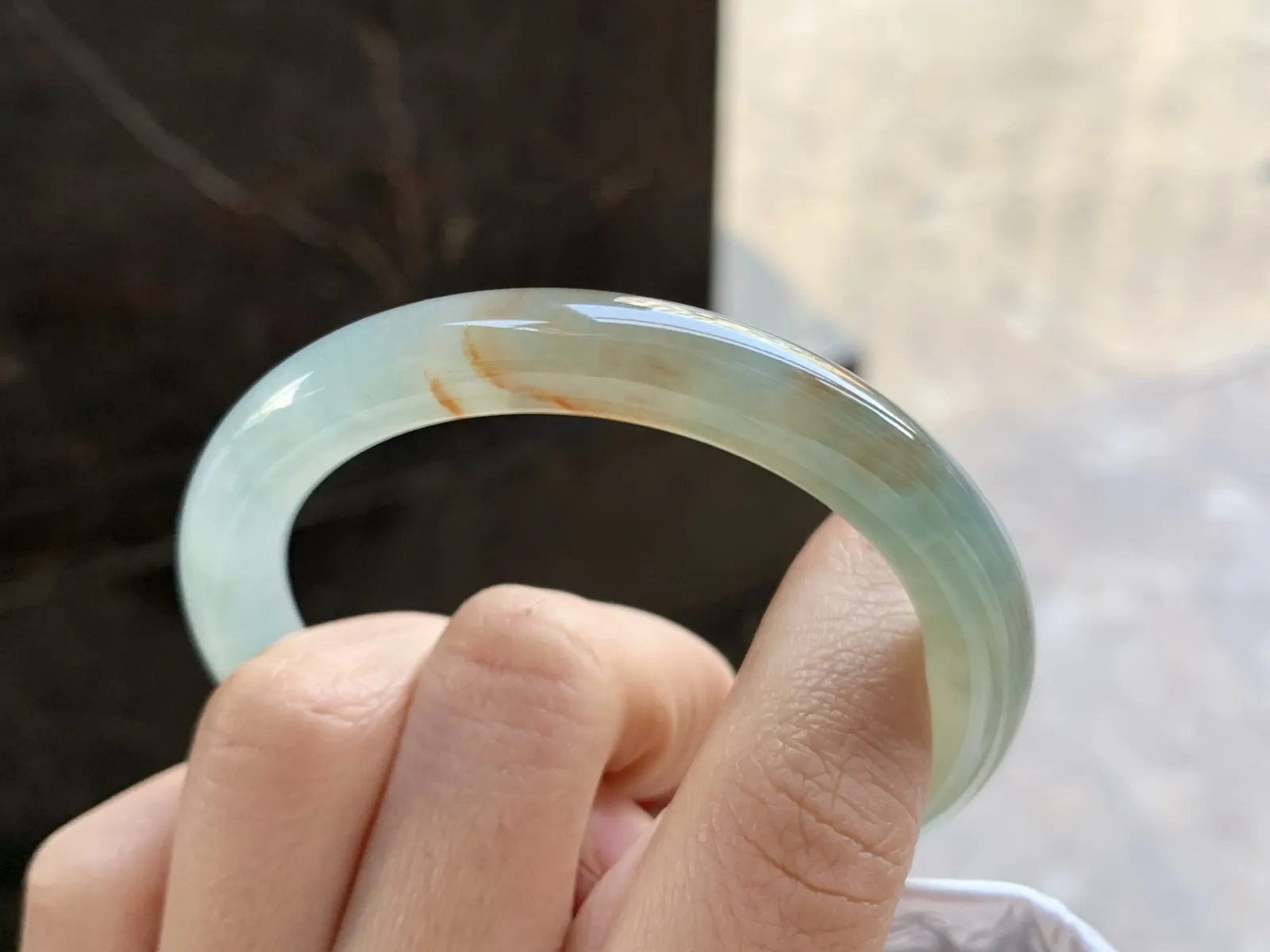 51.5-8.5

黄翡圆条手镯^_^清新 水润