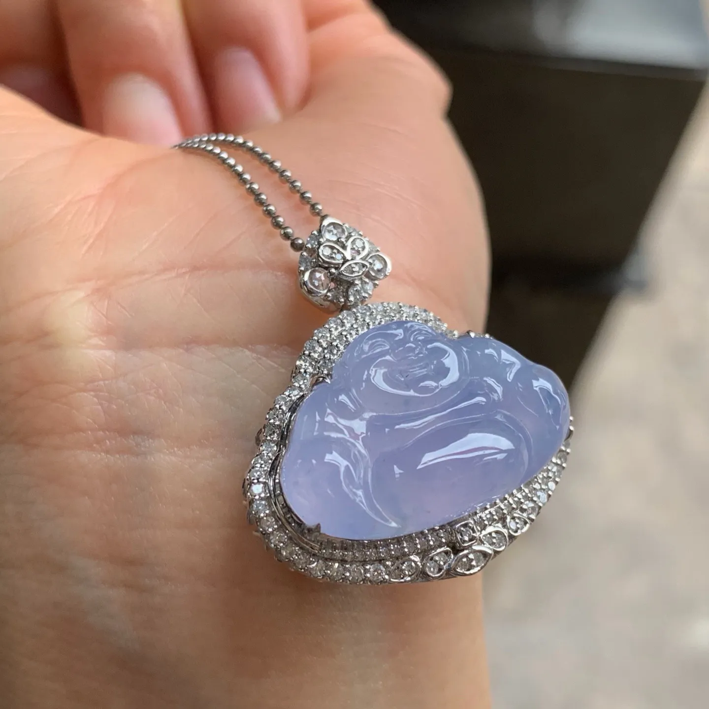 冰春佛公 水润光泽 颜色漂亮 18K金镶嵌