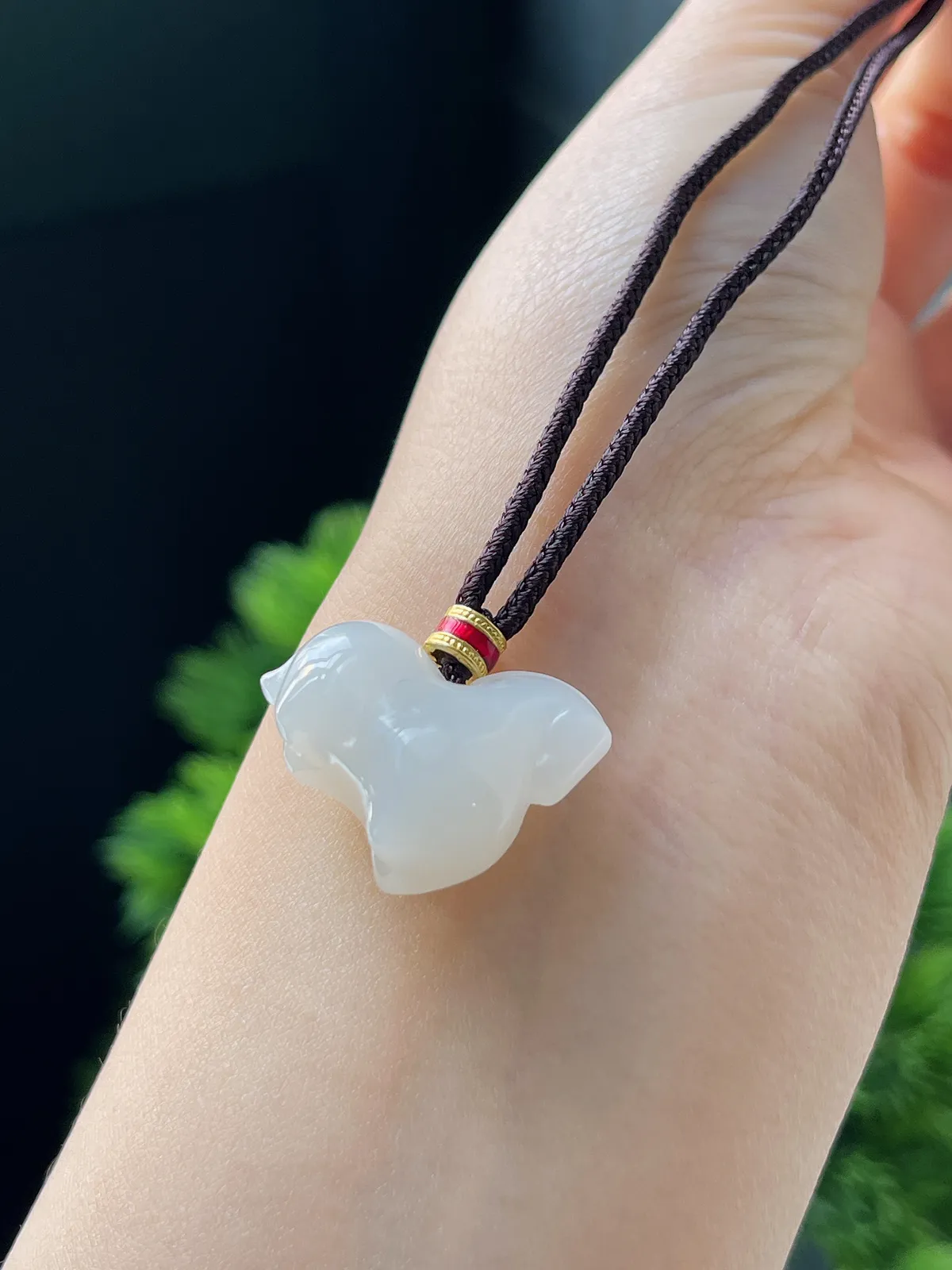 和田玉白玉马上有福气生肖马挂件