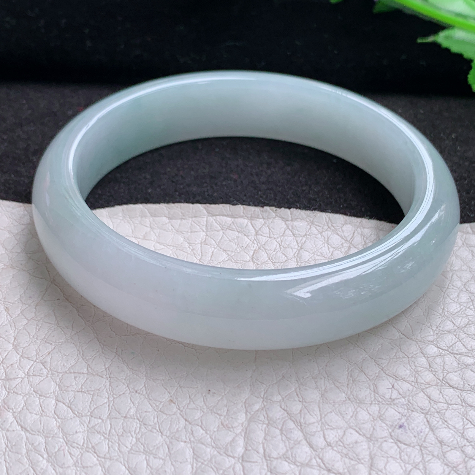 xx晴美55.5*13*7.6平安镯 天然缅甸翡翠A货冰胶晴美宽边玉手环